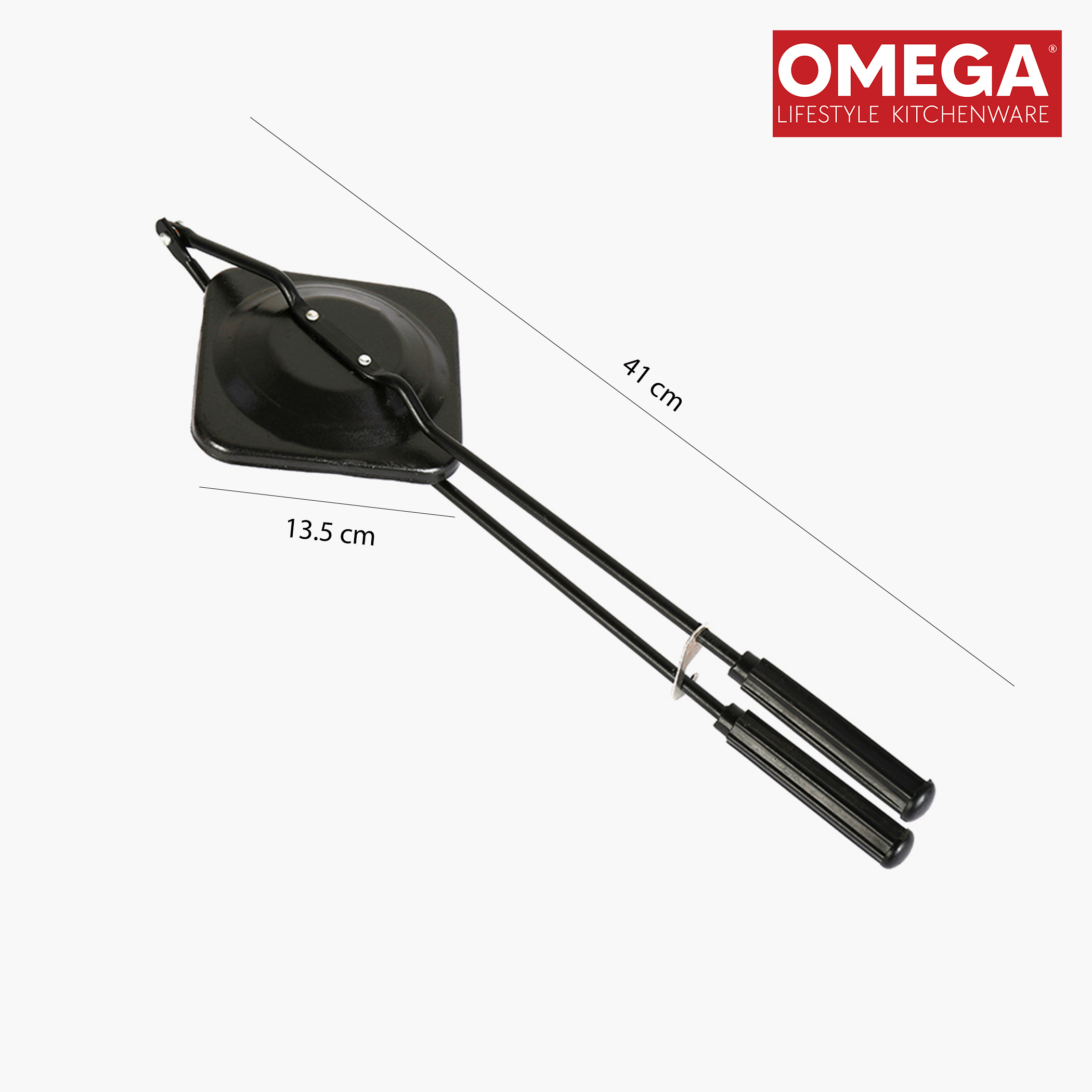 OMEGA Aluminium Non-Stick Sandwich Toaster in Black