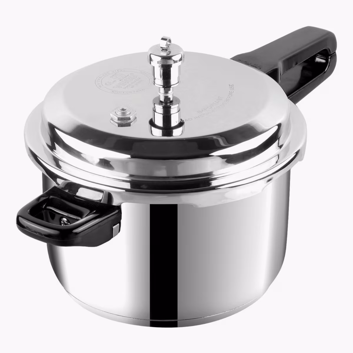 VINOD Set of 2 18/8 Stainless Steel Pressure Cooker 3L and Mini Pan Cooker 2L with Common Lid in Silver