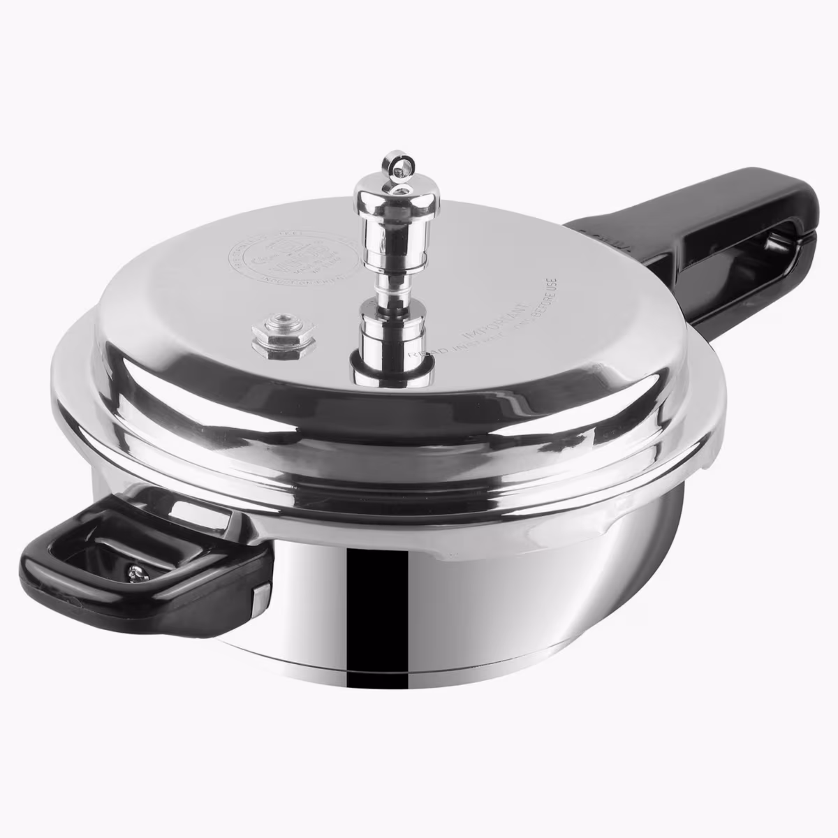 VINOD Set of 2 18/8 Stainless Steel Pressure Cooker 3L and Mini Pan Cooker 2L with Common Lid in Silver