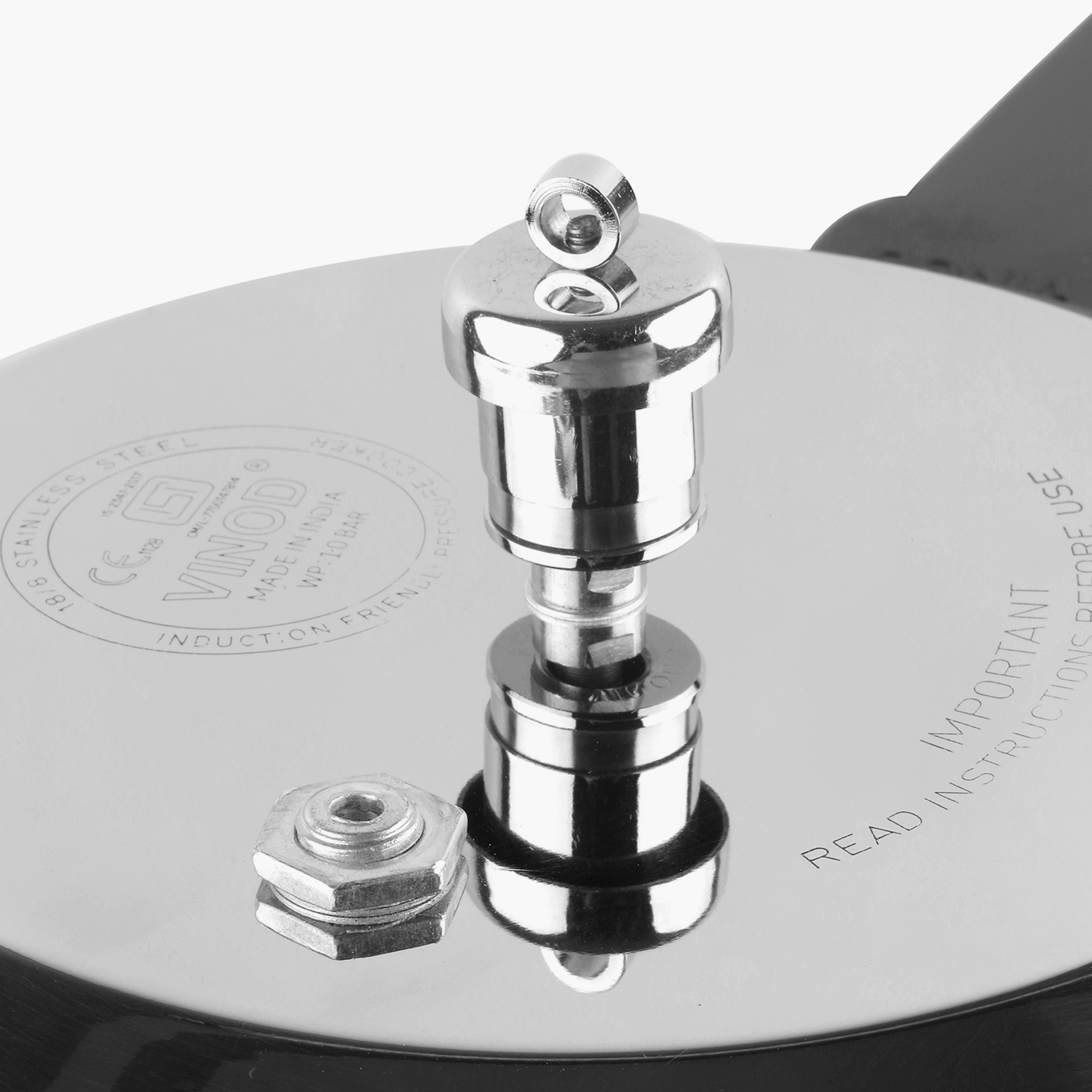 VINOD Set of 2 18/8 Stainless Steel Pressure Cooker 3L and Mini Pan Cooker 2L with Common Lid in Silver