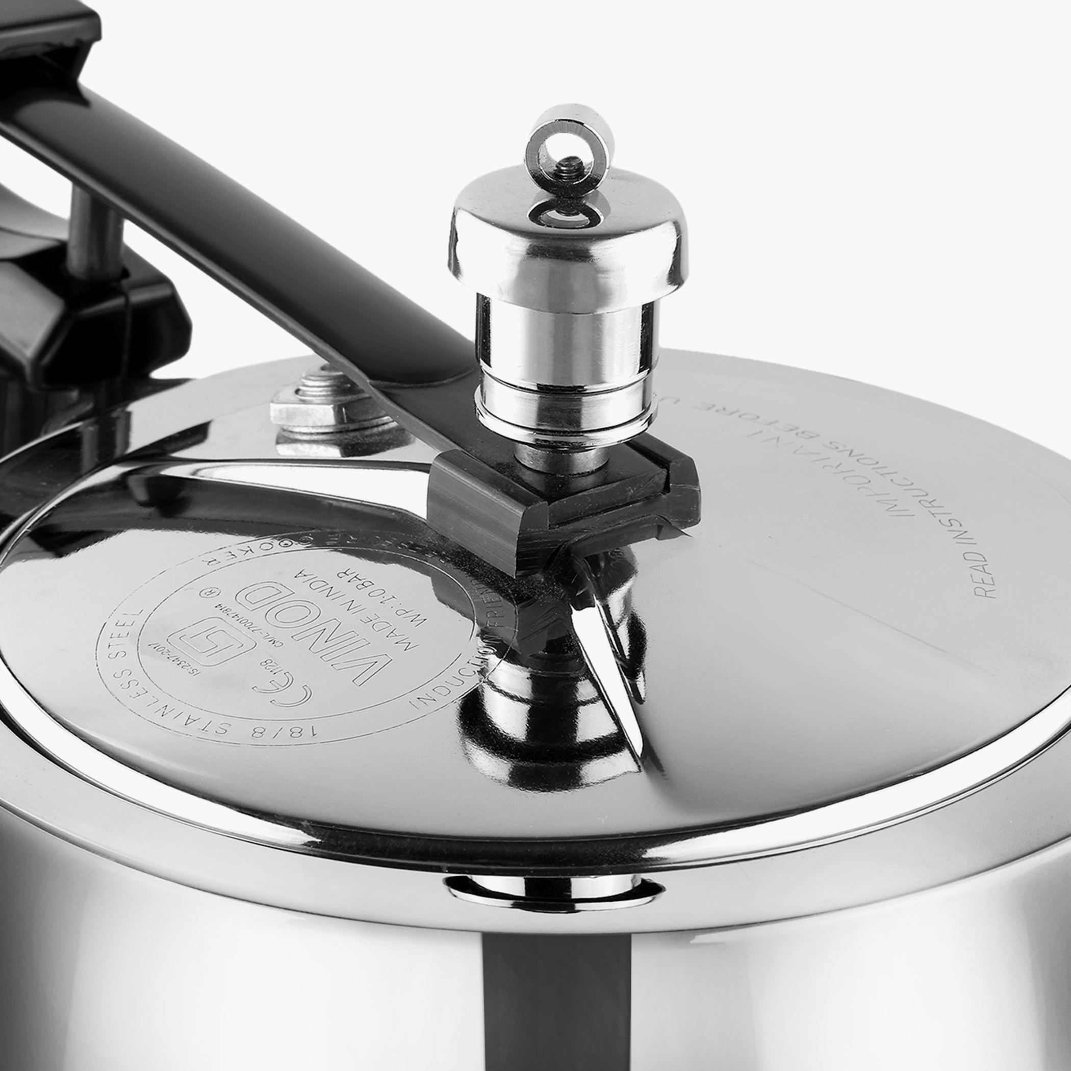 VINOD Europa 18/8 Stainless Steel Inner Lid Pressure Cooker - 1.5L in Silver