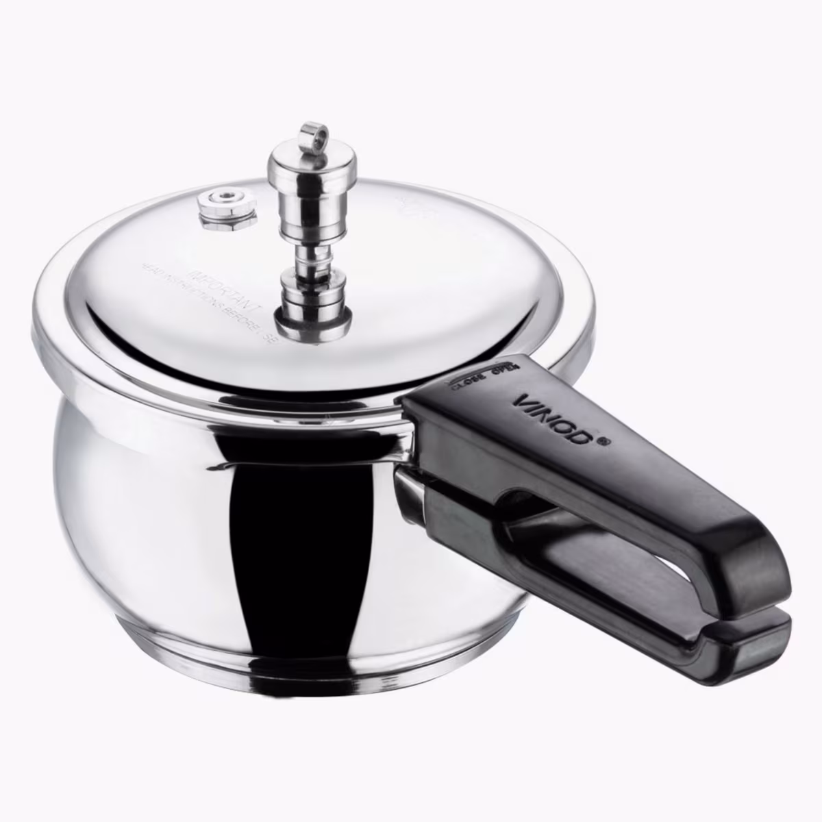 VINOD Splendid Plus 18/8 Stainless Steel Handi Pressure Cooker with Extra Glass Lid - 1.5L in Silver