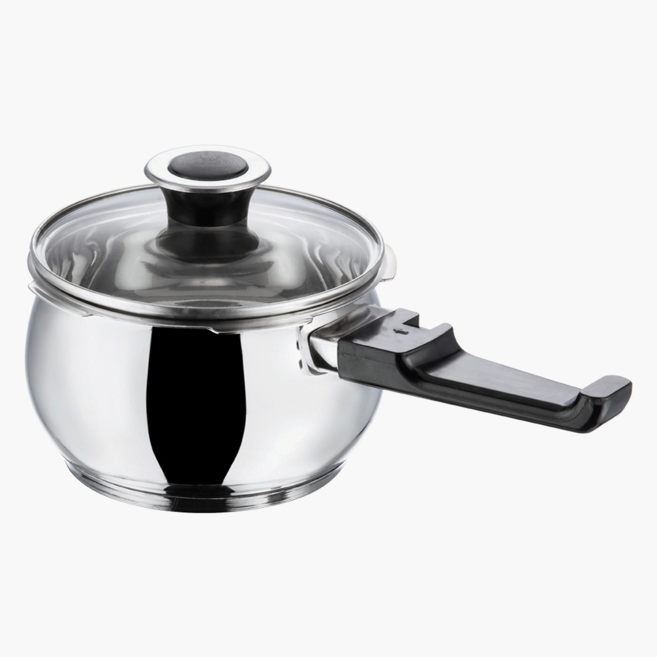 VINOD Splendid Plus 18/8 Stainless Steel Handi Pressure Cooker with Extra Glass Lid - 1.5L in Silver
