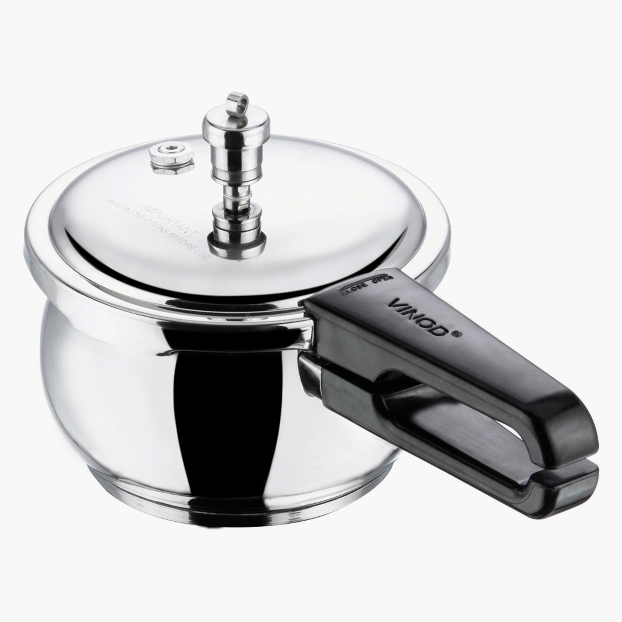 VINOD Splendid Plus 18/8 Stainless Steel Handi Pressure Cooker with Extra Glass Lid - 3.5L in Silver