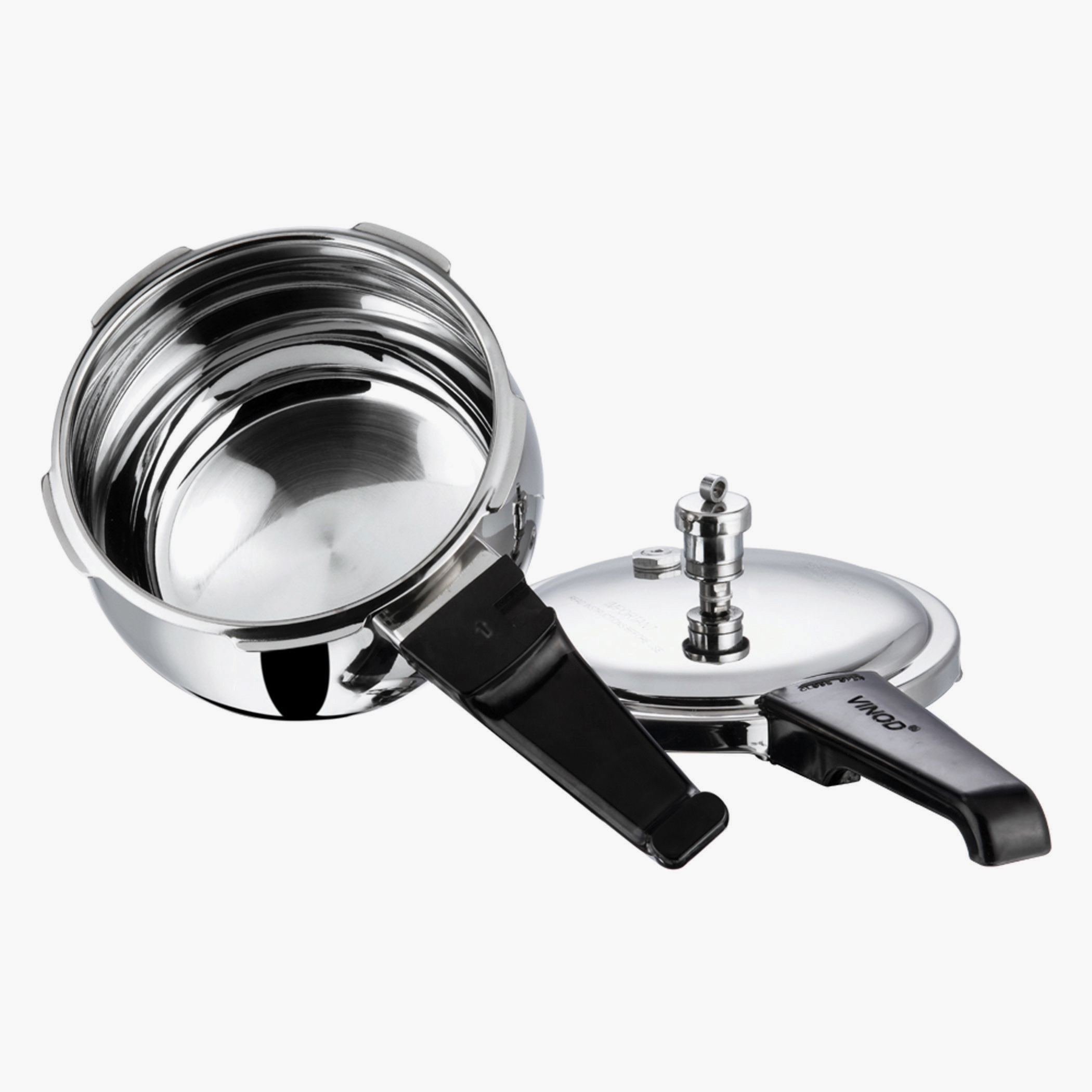 VINOD Splendid Plus 18/8 Stainless Steel Handi Pressure Cooker with Extra Glass Lid - 3.5L in Silver