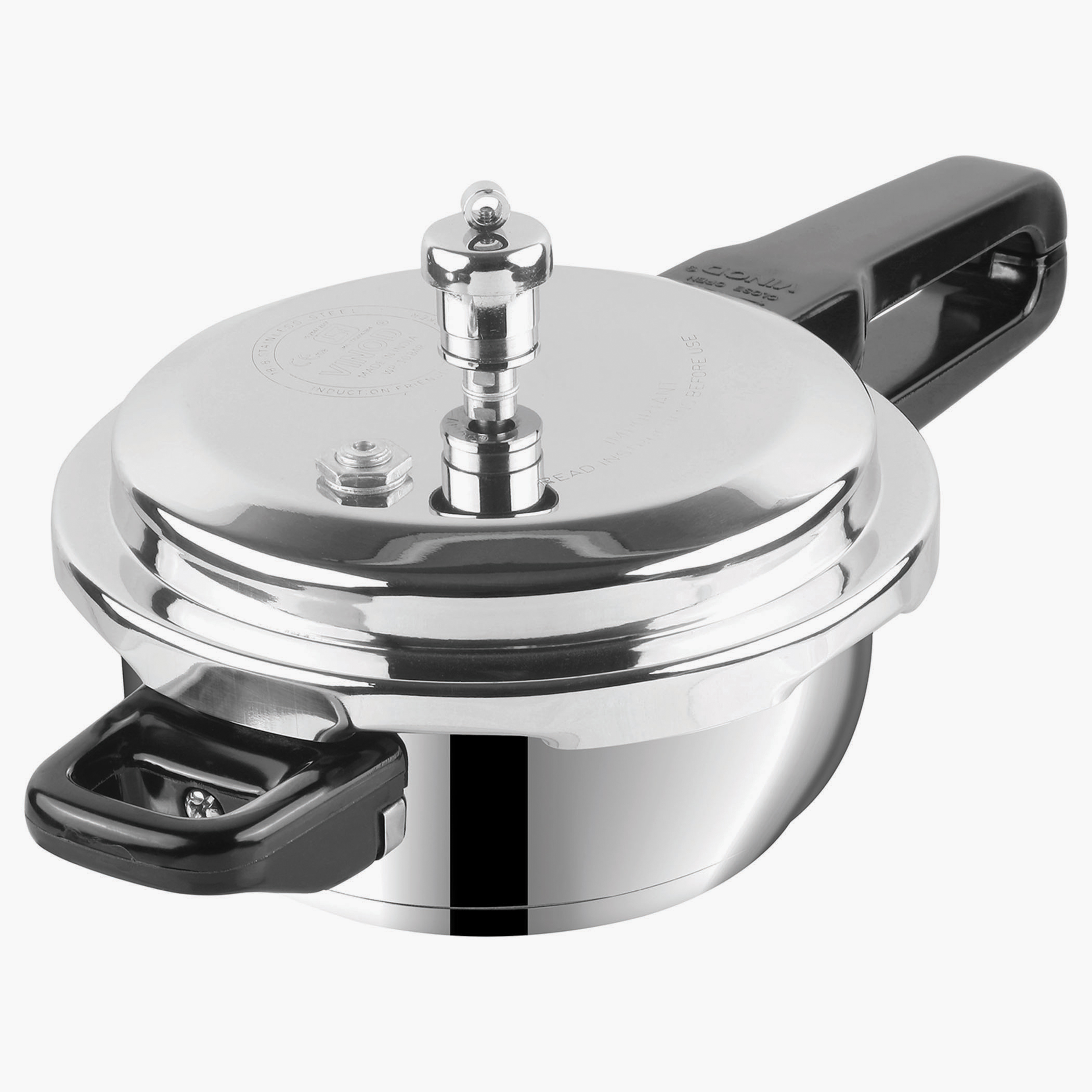 VINOD Senior 18/8 Stainless Steel Pan Pressure Cooker - 4.5L in Silver