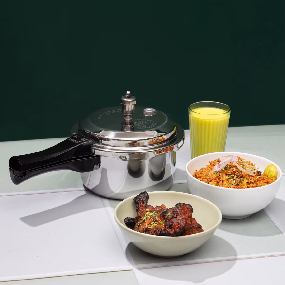VINOD Platinum Triply Stainless Steel Pressure Cooker - 2L in Silver