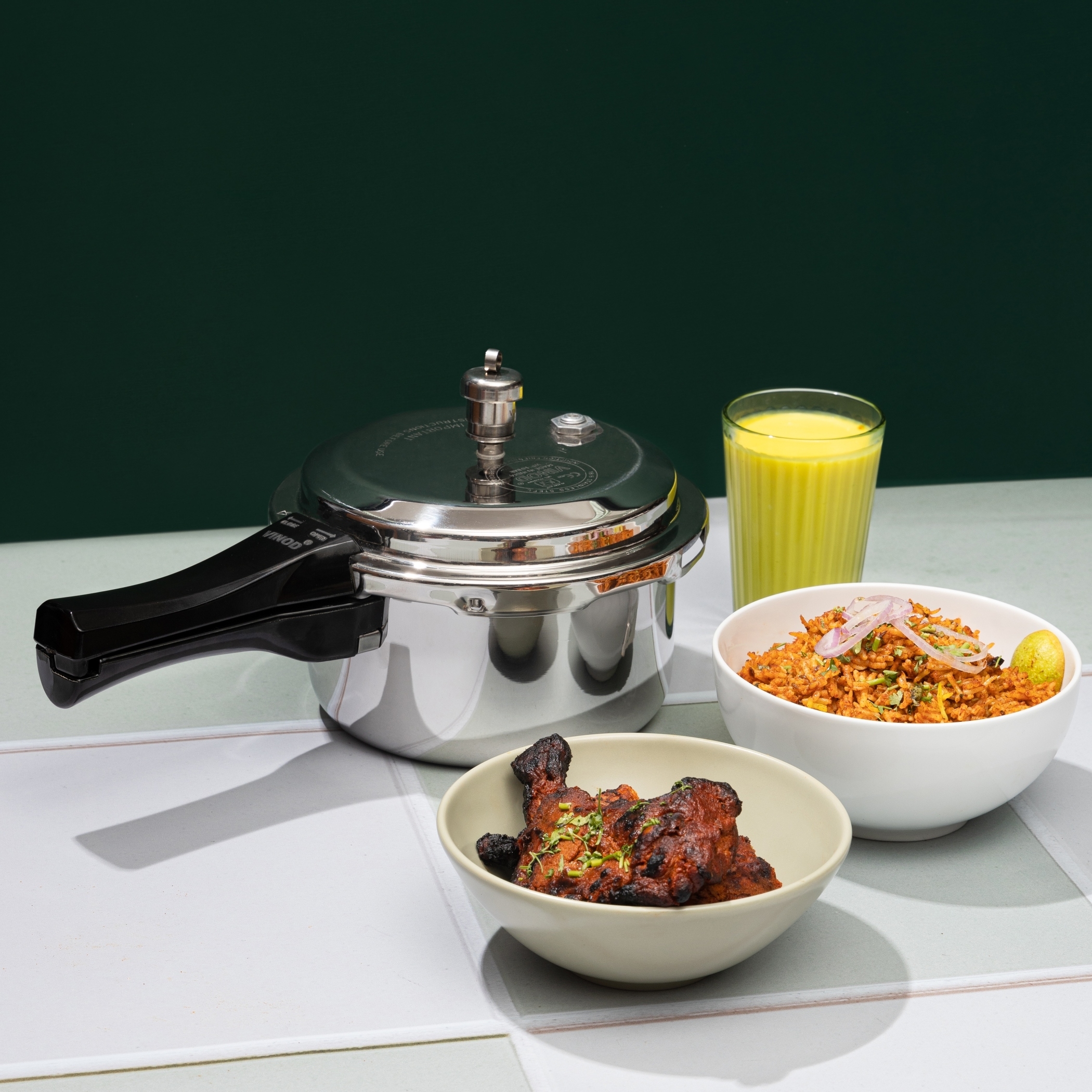 VINOD Platinum Triply Stainless Steel Pressure Cooker - 3L in Silver