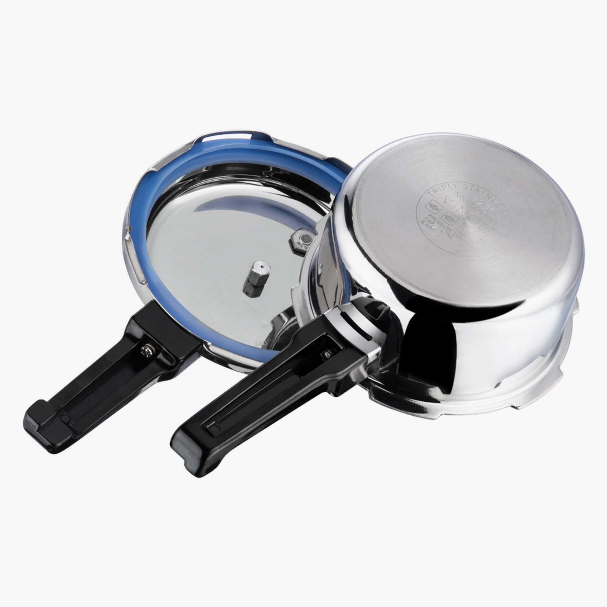 VINOD Platinum Triply Stainless Steel Pressure Cooker - 3L in Silver