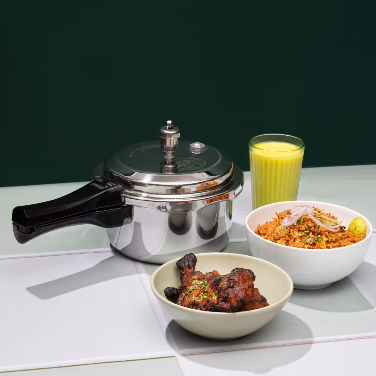 VINOD Platinum Triply Stainless Steel Pressure Cooker - 5L in Silver