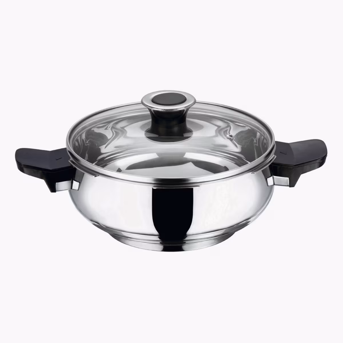 VINOD Magic 18/8 Stainless Steel Pressure Cooker with 3 Lids - 5.5L in Silver