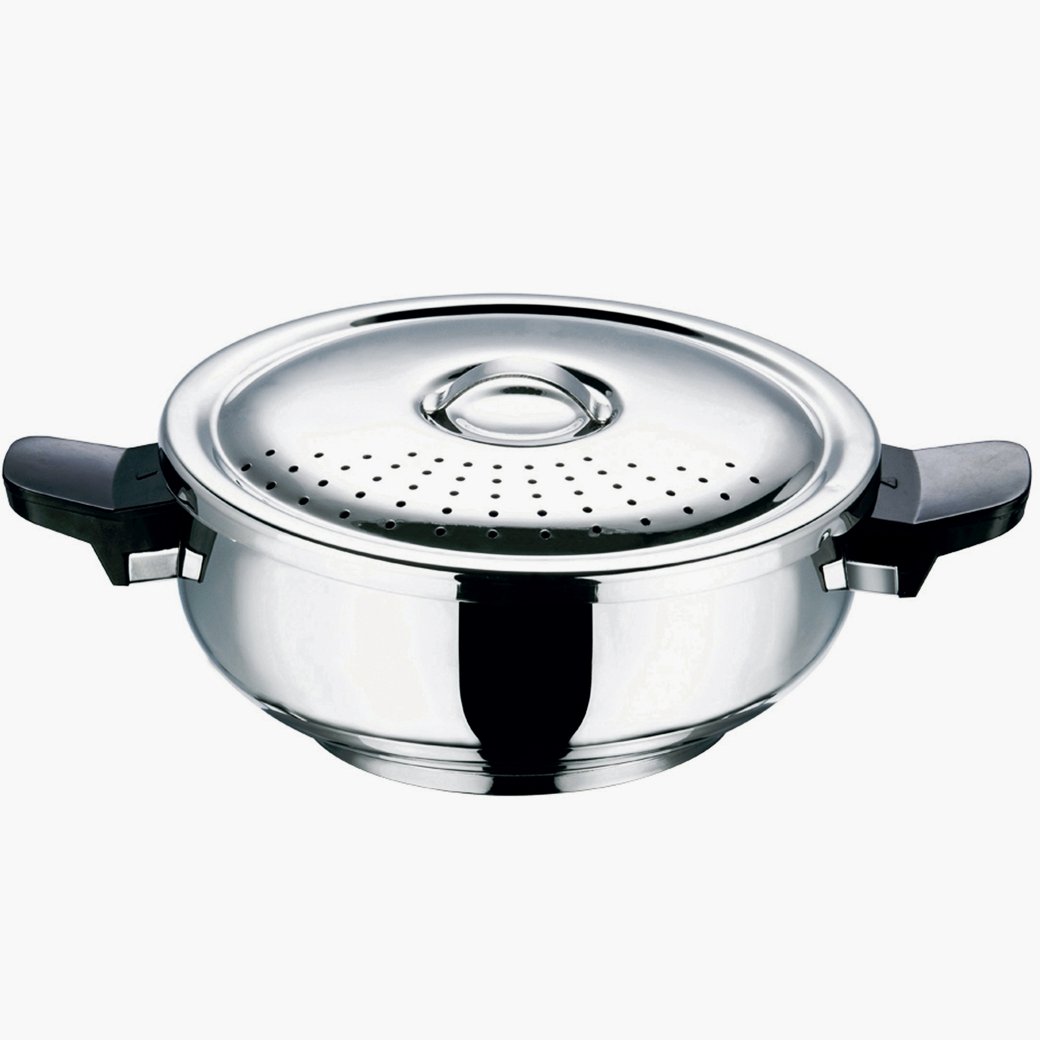 VINOD Magic 18/8 Stainless Steel Pressure Cooker with 3 Lids - 5.5L in Silver