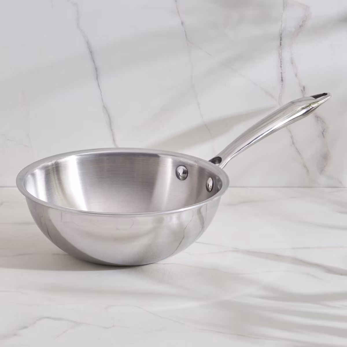 Valeria Carin Tri-Ply Stainless Steel Induction Compatible Mini Wok - 1.3L in Silver