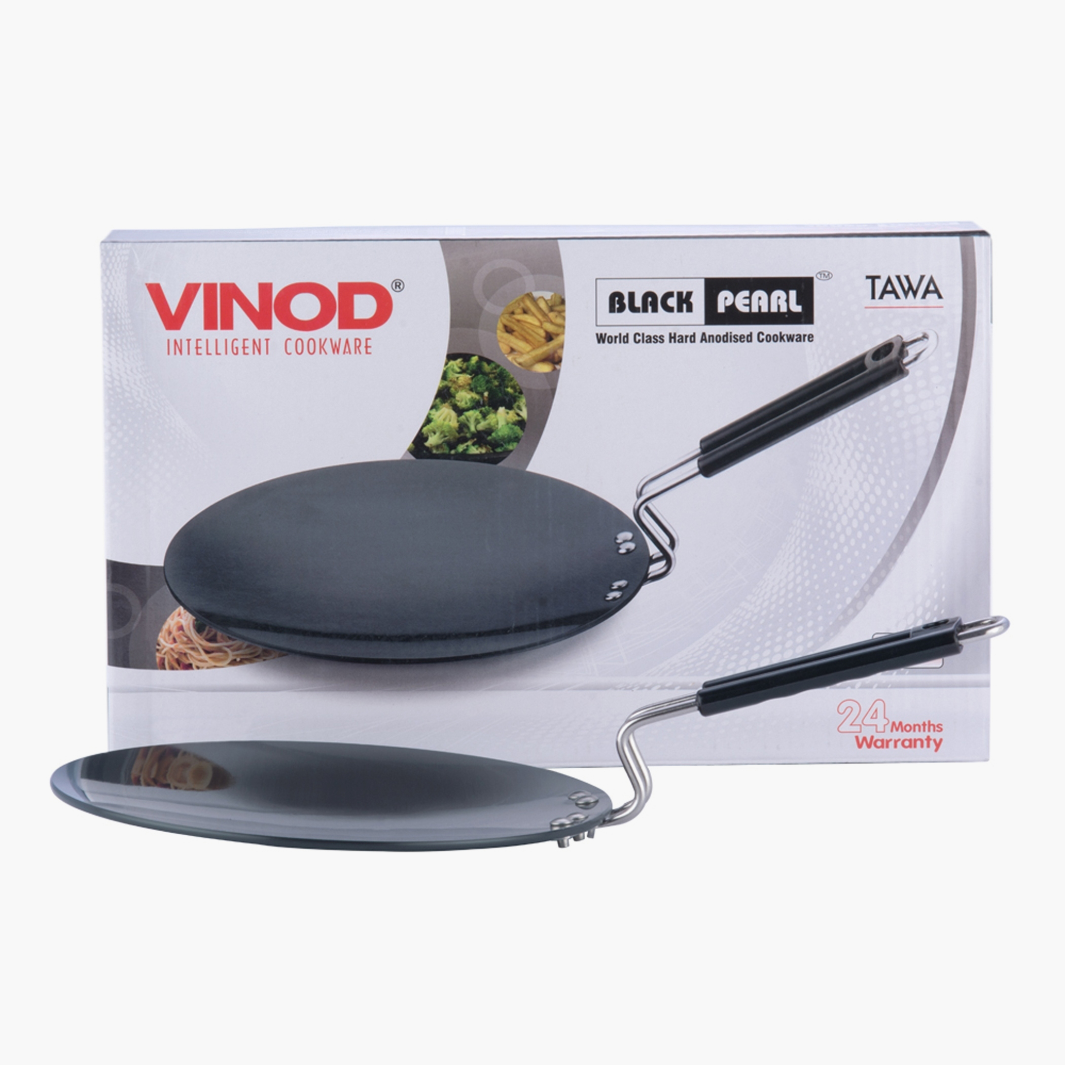 Vinod Aluminium Hard Anodized Roti Tawa - 22 cm in Black
