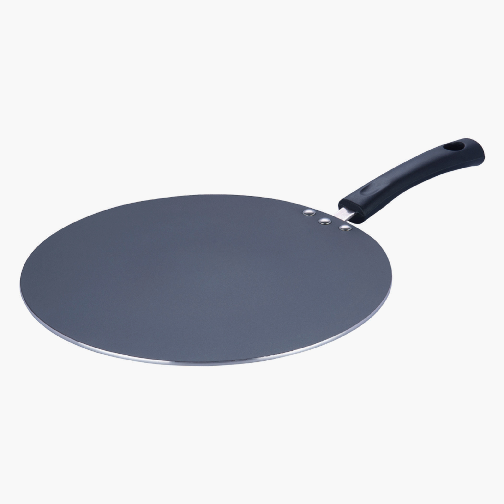 VINOD Zest Aluminium Non-Stick 4mm Thickness Flat Multi Tawa - 28cm in Grey