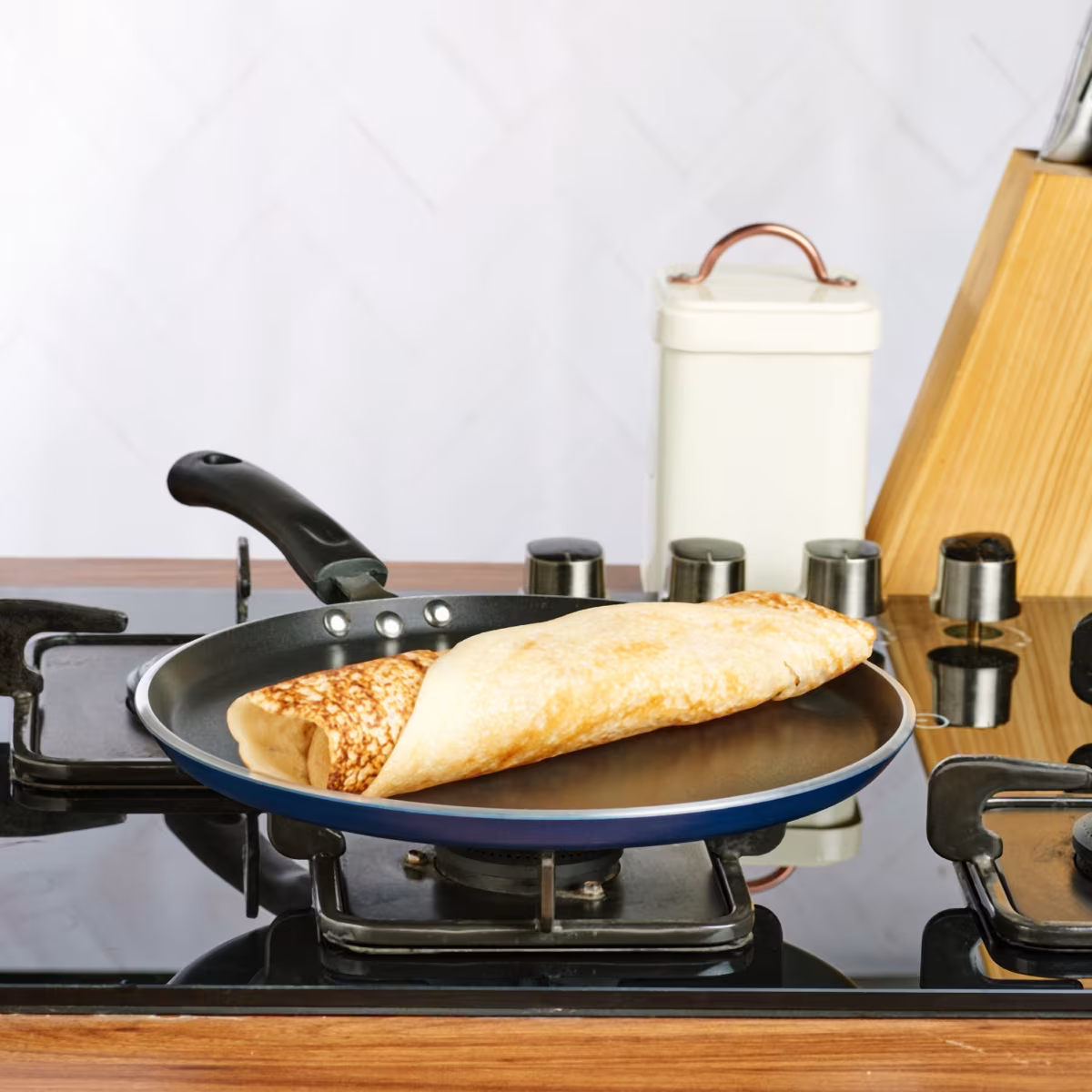 VINOD Zest Aluminium Non-Stick 3mm Thickness Dosa Tawa - 28cm in Blue
