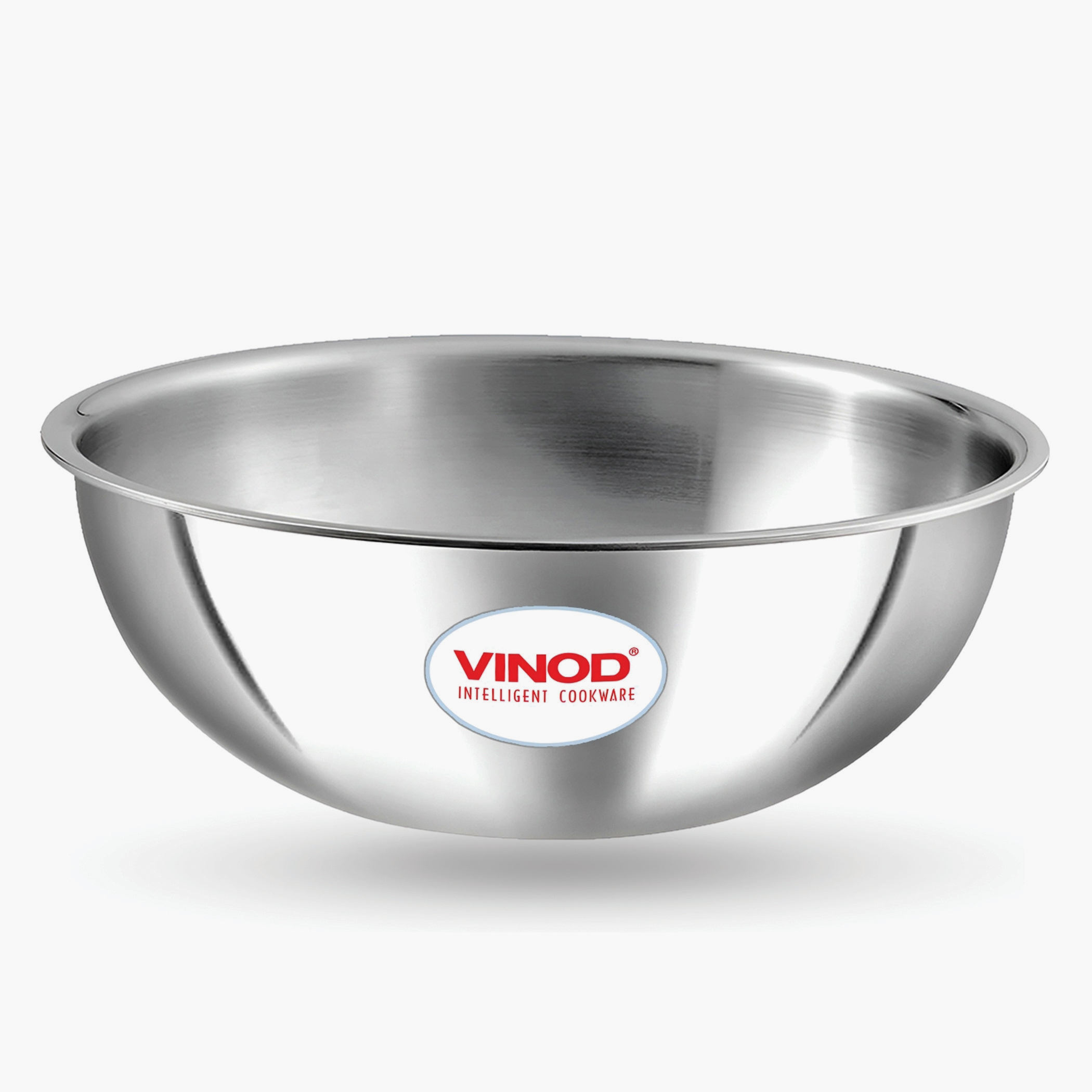 VINOD Platinum Triply Stainless Steel Deep Tasla - 22cm, 2.4L in Silver