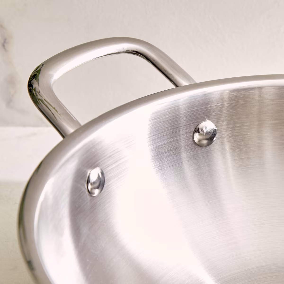 Valeria Carin Tri-Ply Stainless Steel Induction Compatible Kadhai with Lid - 2.5L in Silver