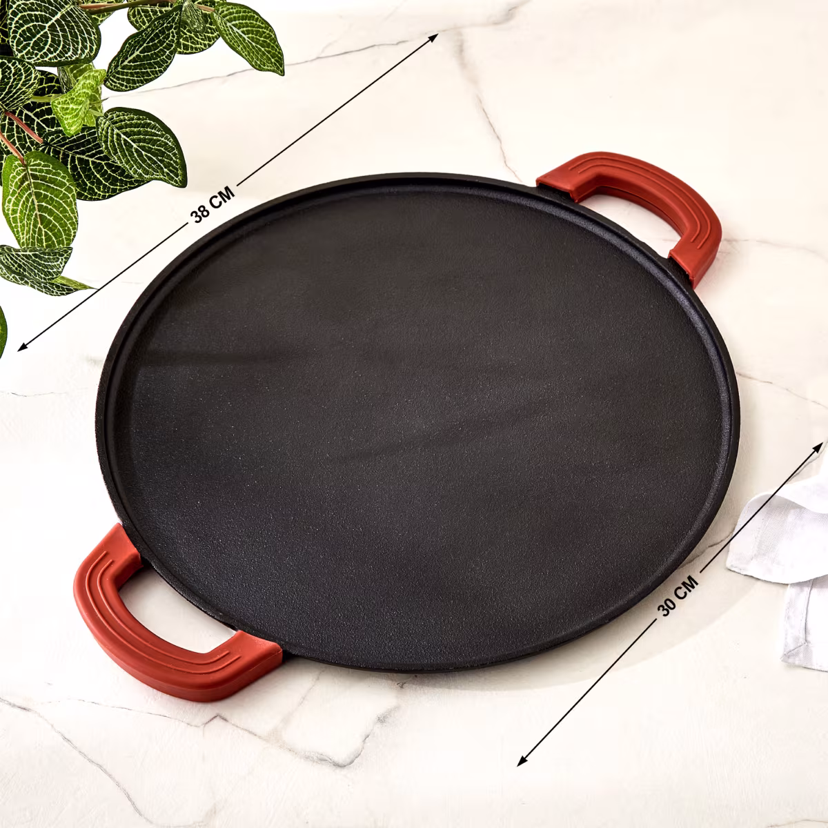 Terra Tales Sally Cast Iron Dosa Tawa - 30cm in Black