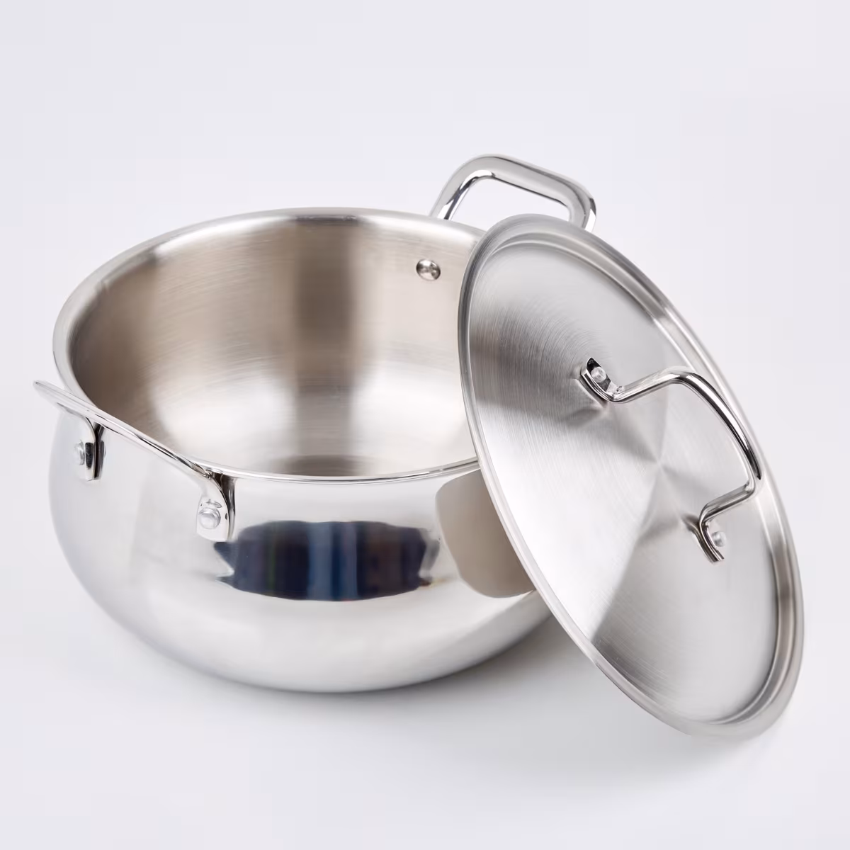 Valeria Carin Stainless Steel Induction Compatible Handi with Lid - 6.8L in Silver