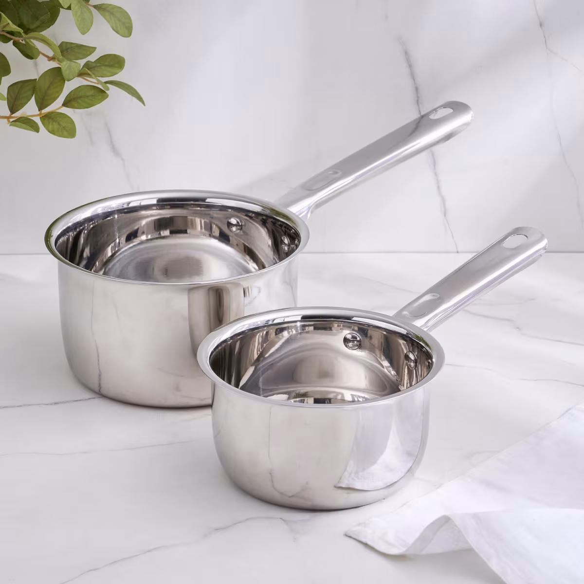 Adalyn Grit Stainless Steel Induction Compatible Milk Pan - 1.5L in Silver