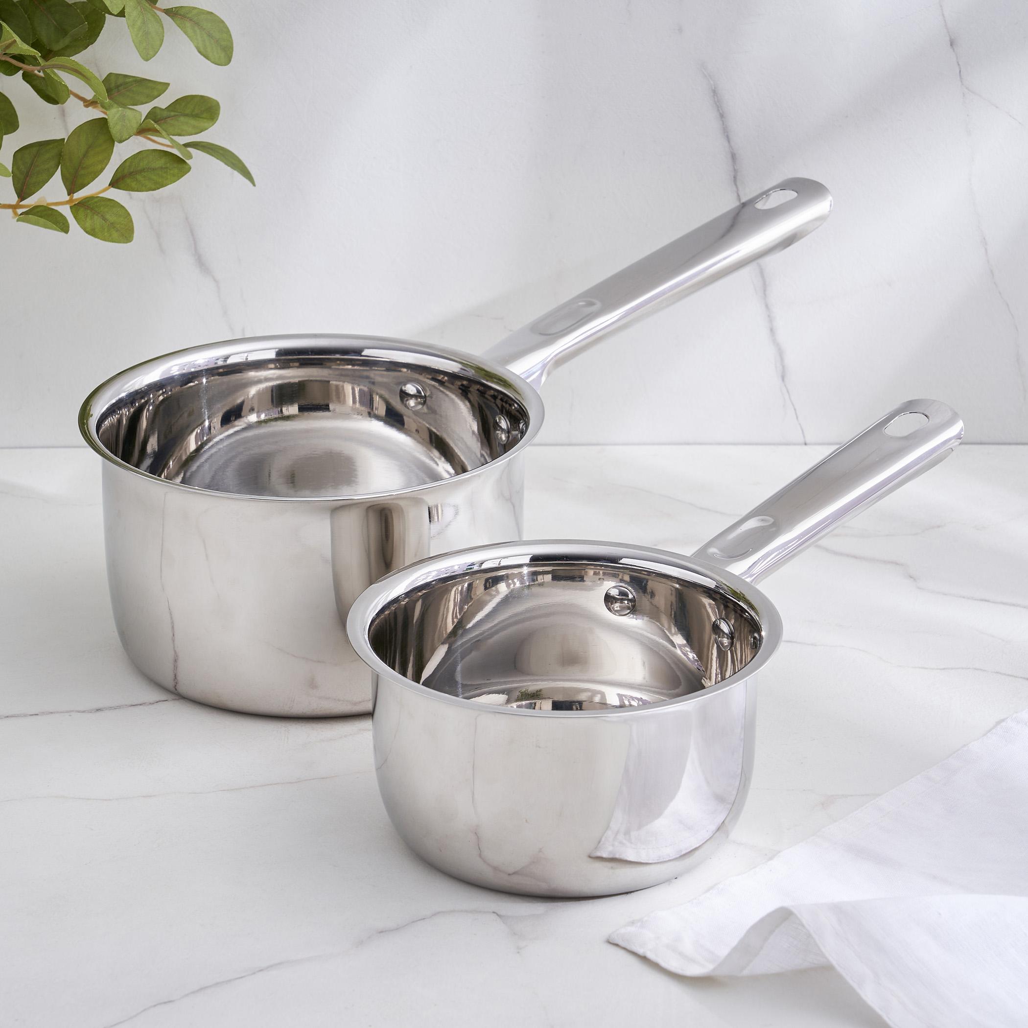 Adalyn Grit Stainless Steel Induction Compatible Milk Pan - 1.5L in Silver
