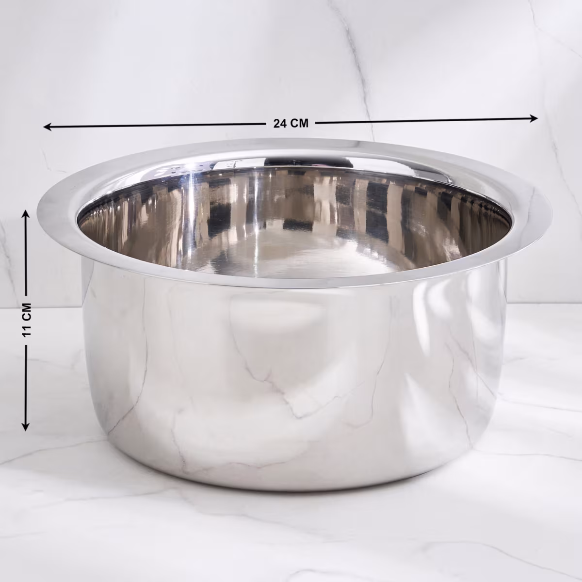 Adalyn Grit Stainless Steel Induction Compatible Pot - 3.3L in Silver