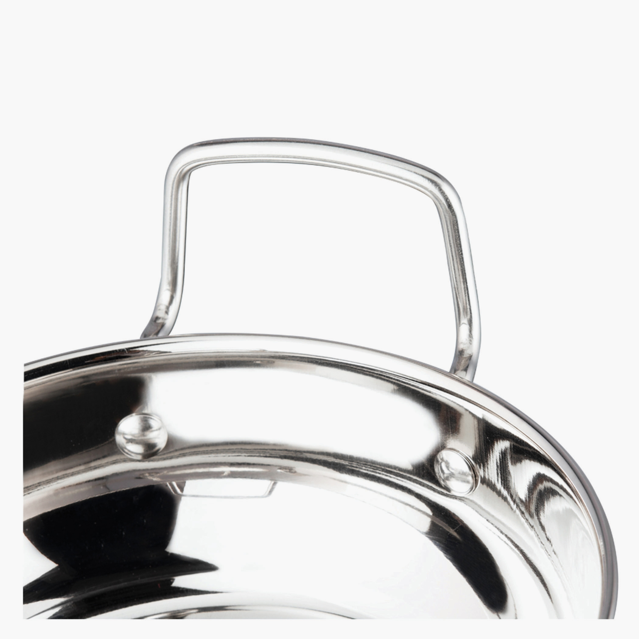 VINOD Stainless Steel Kadai with Glass Lid - 24cm, 2.7L in Silver