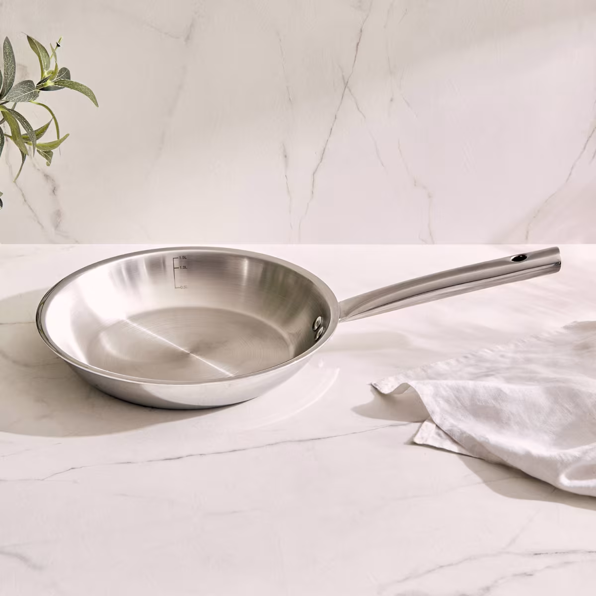 Valeria Carin Tri-Ply Stainless Steel Induction Compatible Fry Pan - 1.6L in Silver