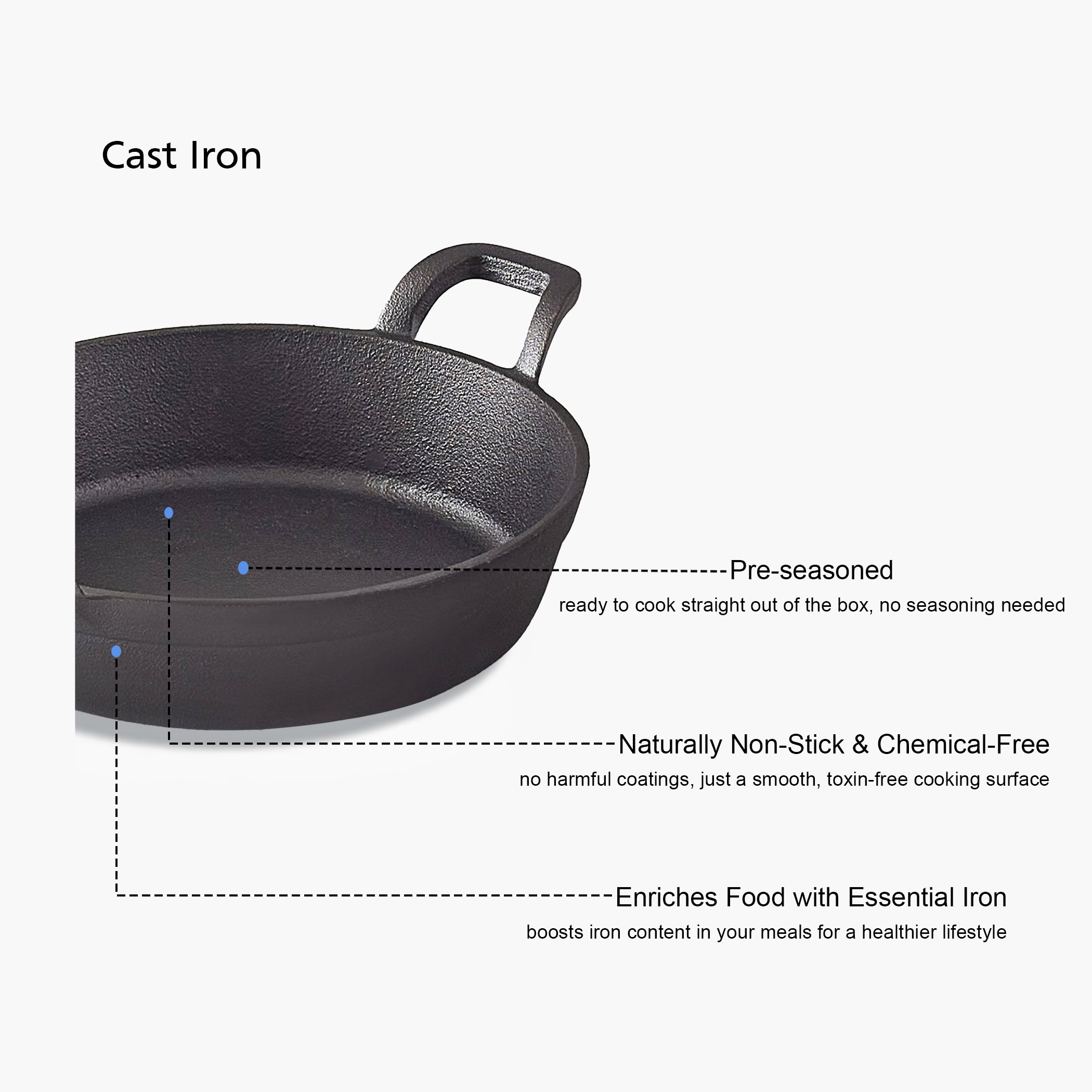 Terra Tales Sally Cast Iron Grill Pan in Black