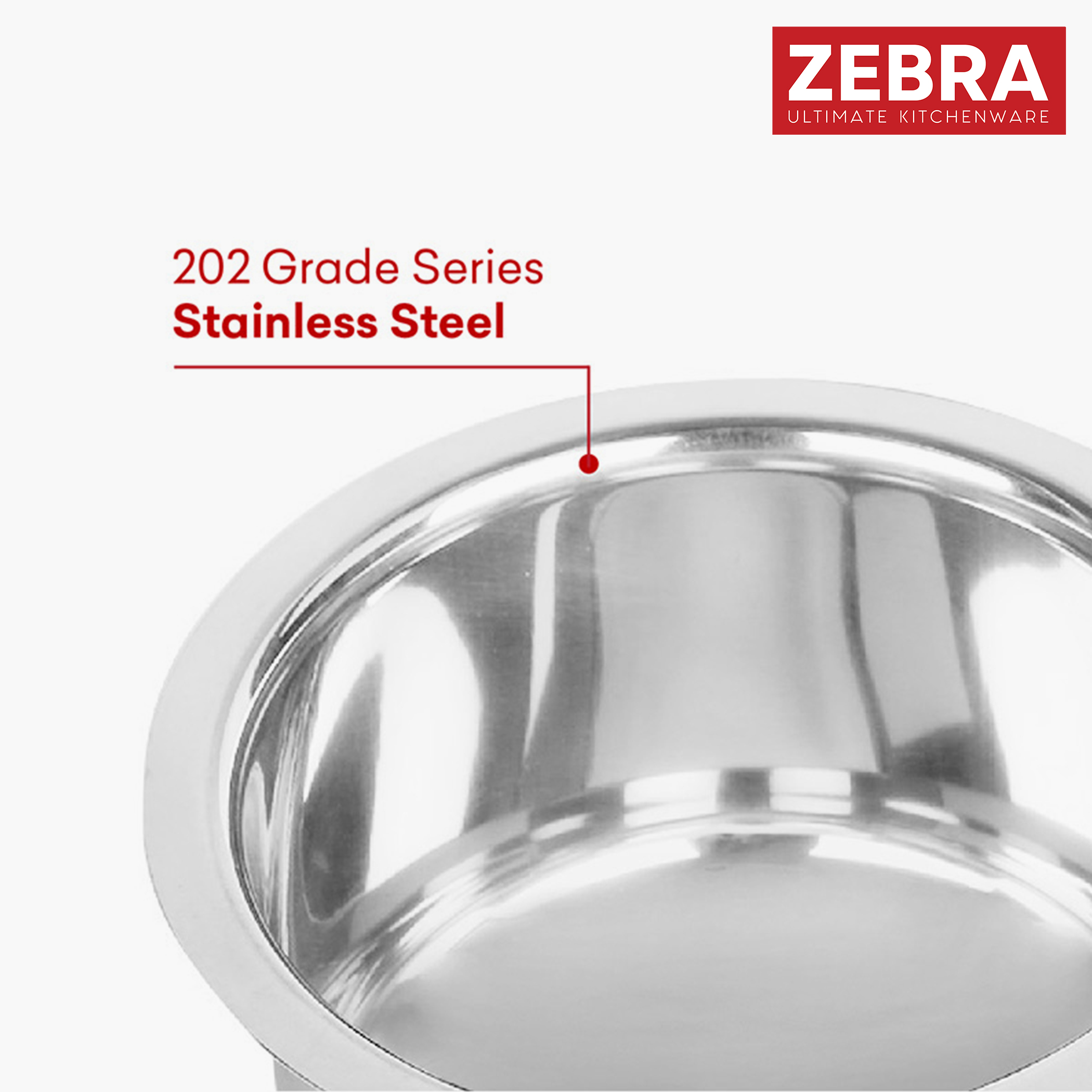 ZEBRA Stainless Steel Copper Bottom Tope - 2L in Silver