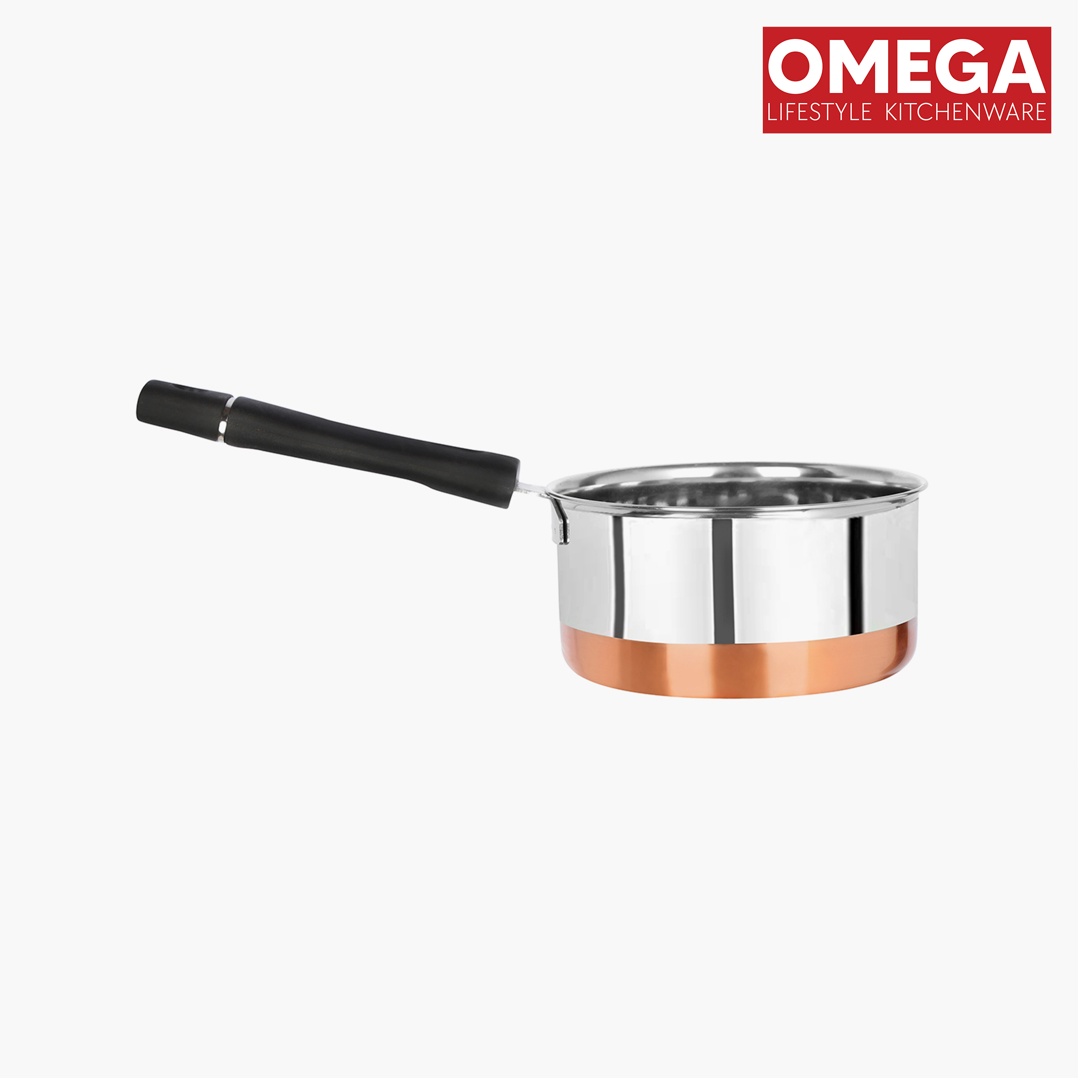 OMEGA Stainless Steel Copper Bottom Saucepan - 1.6L in Silver