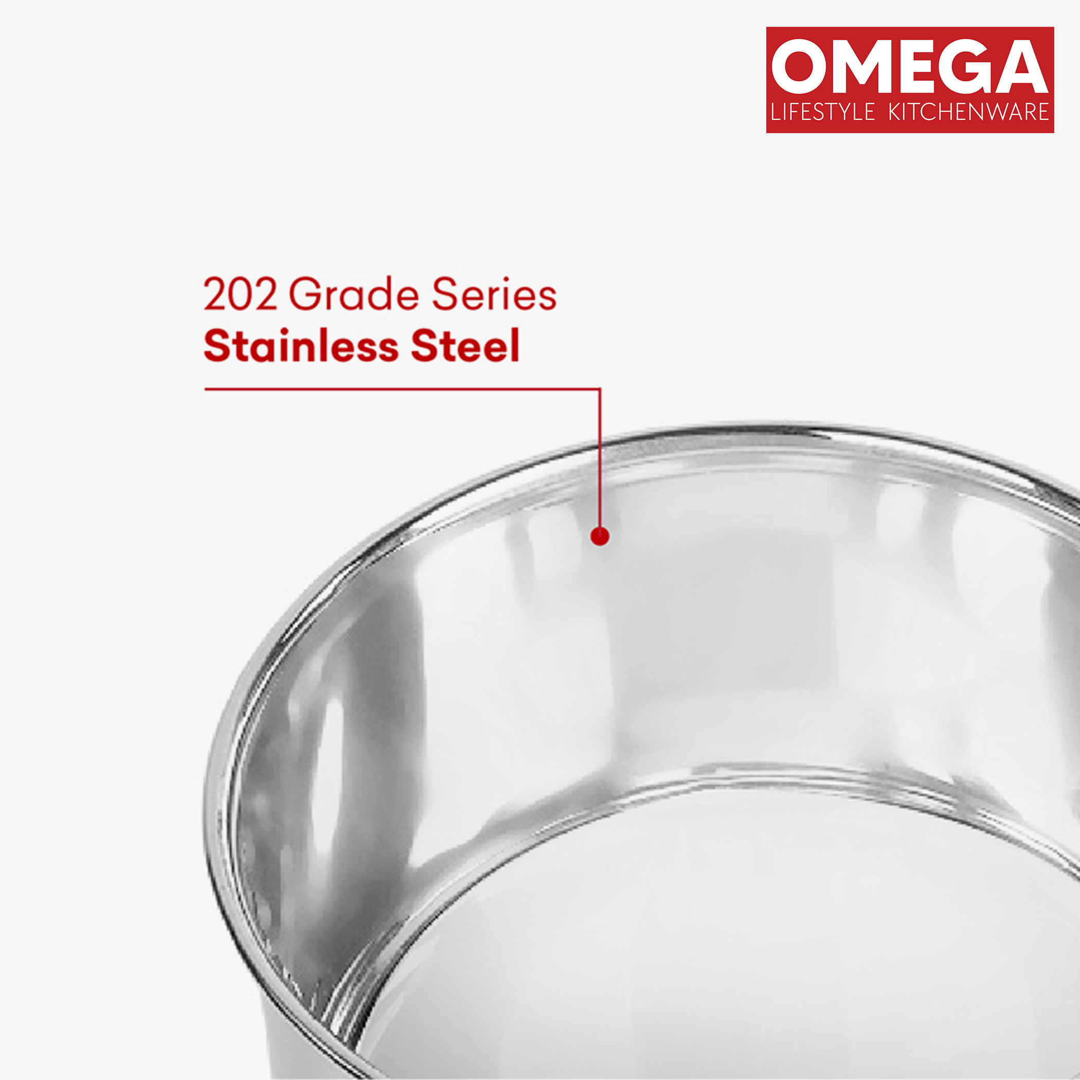 OMEGA Stainless Steel Copper Bottom Saucepan - 1.6L in Silver