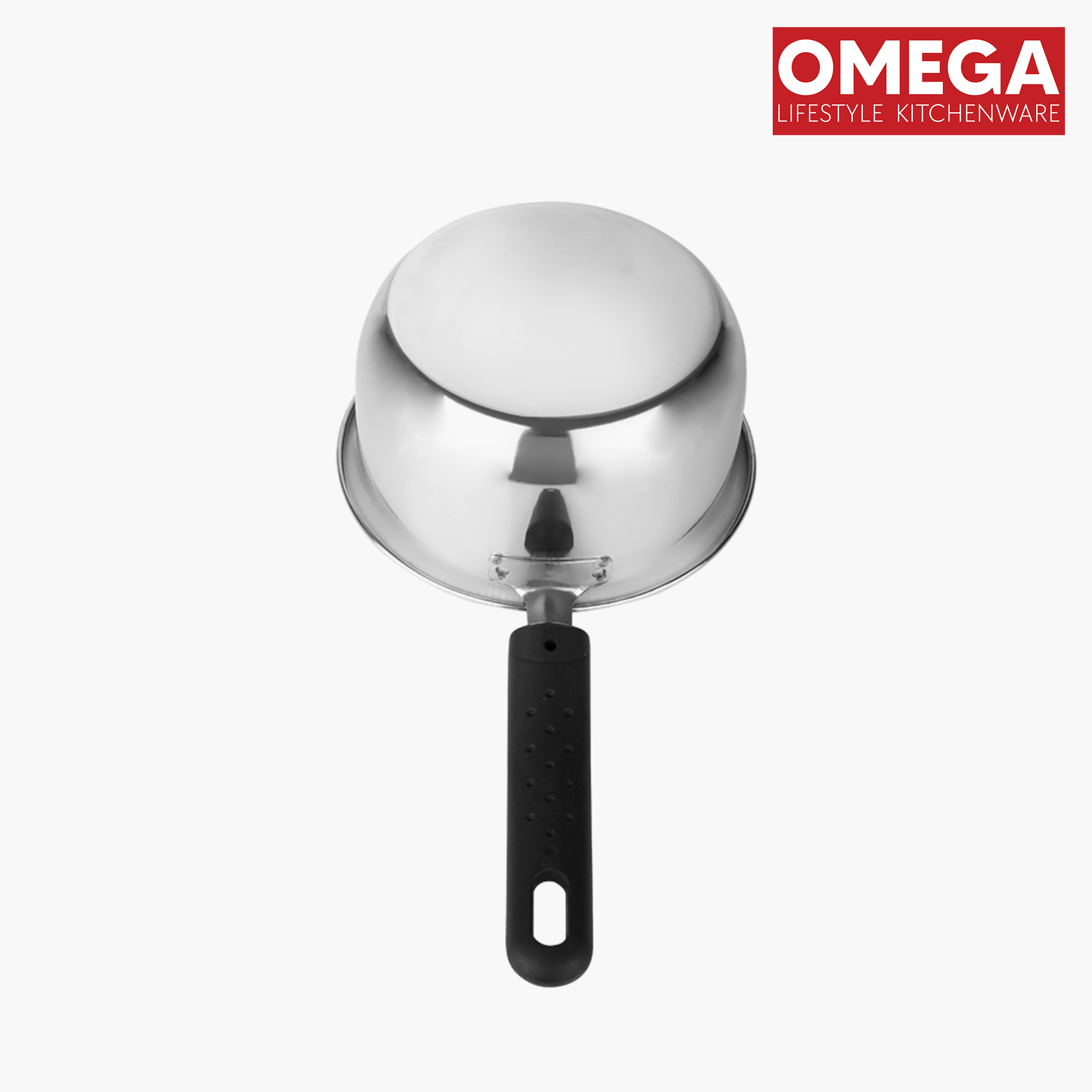 OMEGA 2Pcs Stainless Steel Flat Bottom Cookware Set in Silver