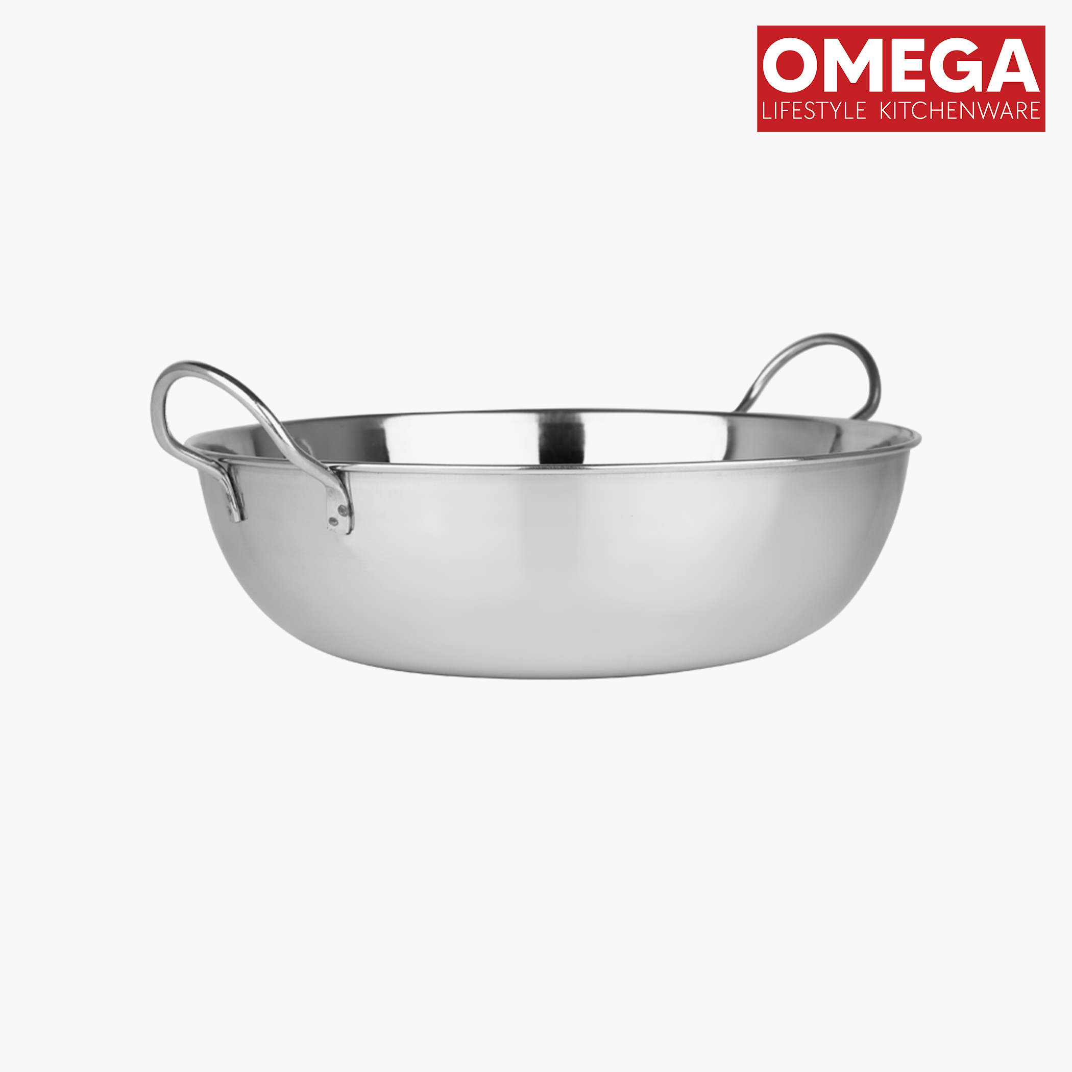 OMEGA 3Pcs Stainless Steel Flat Bottom Cookware Set in Silver
