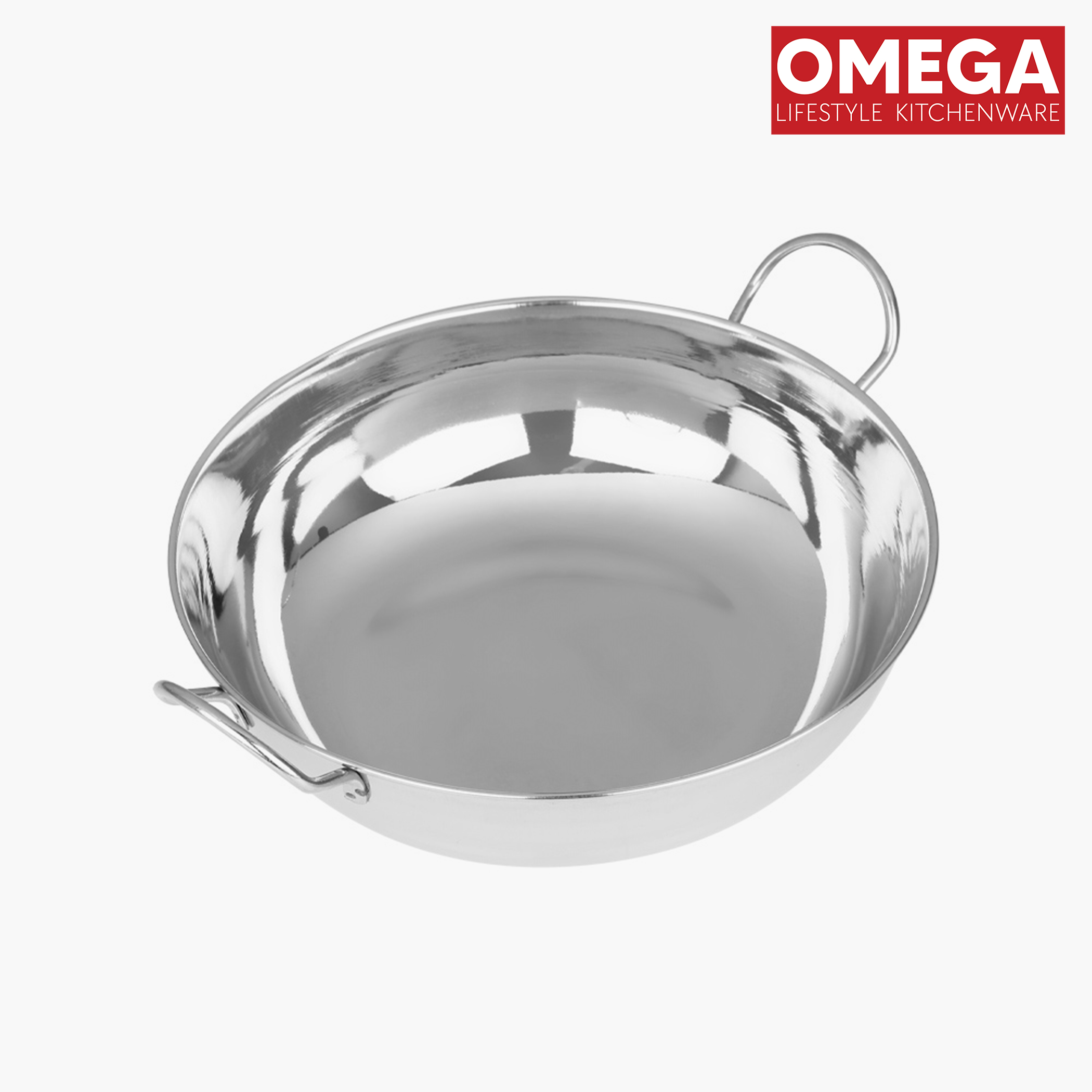 OMEGA 3Pcs Stainless Steel Flat Bottom Cookware Set in Silver