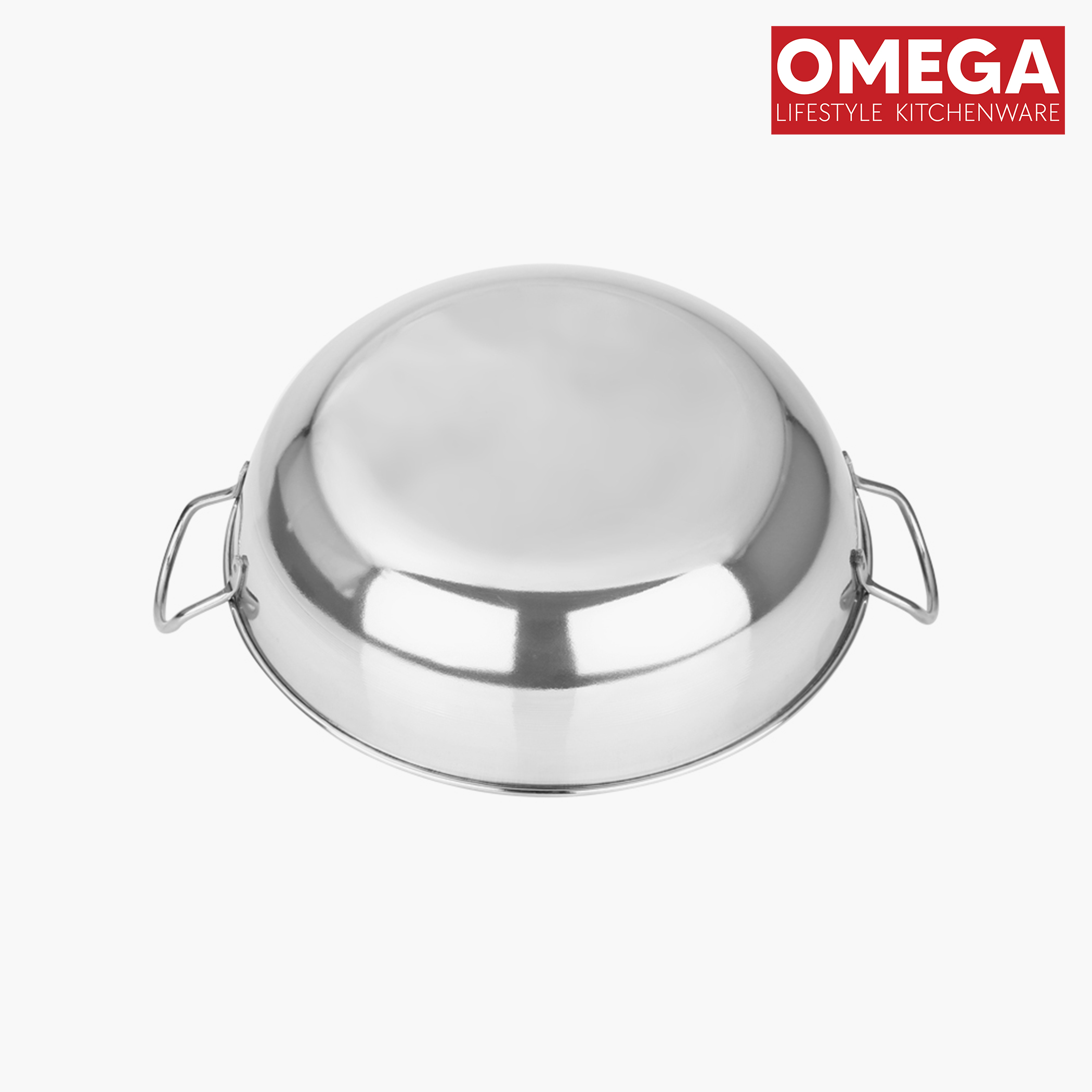 OMEGA 3Pcs Stainless Steel Flat Bottom Cookware Set in Silver