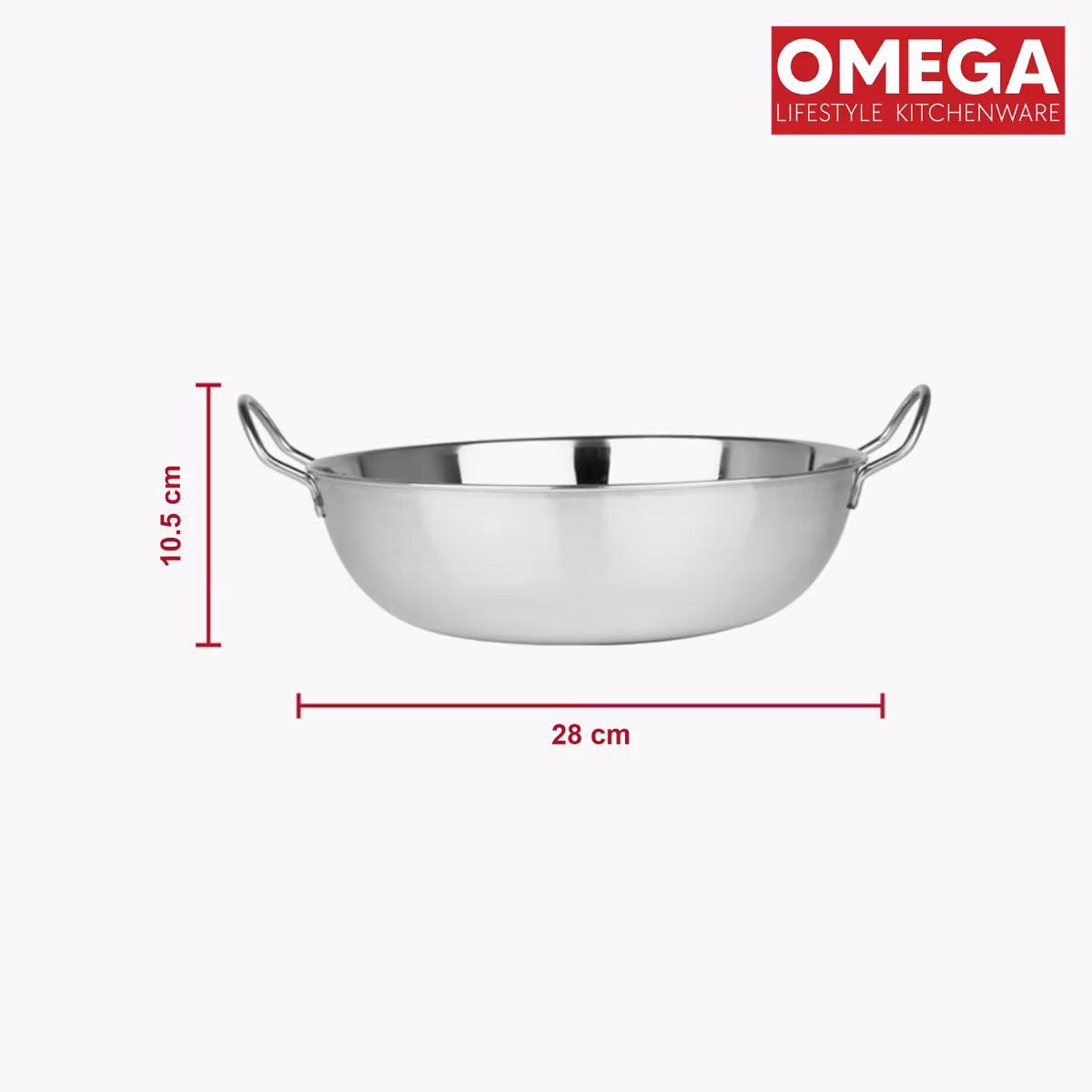 OMEGA 3Pcs Stainless Steel Flat Bottom Cookware Set in Silver