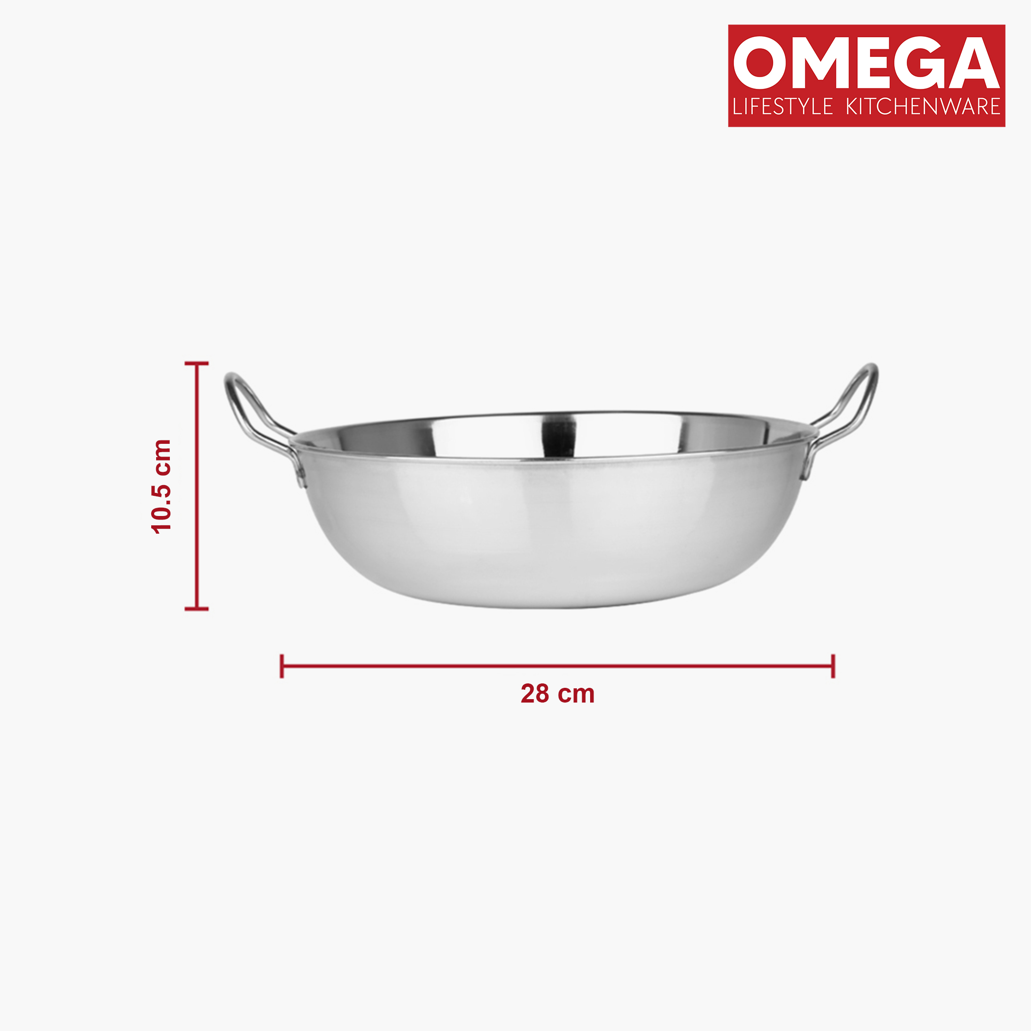 OMEGA 3Pcs Stainless Steel Flat Bottom Cookware Set in Silver