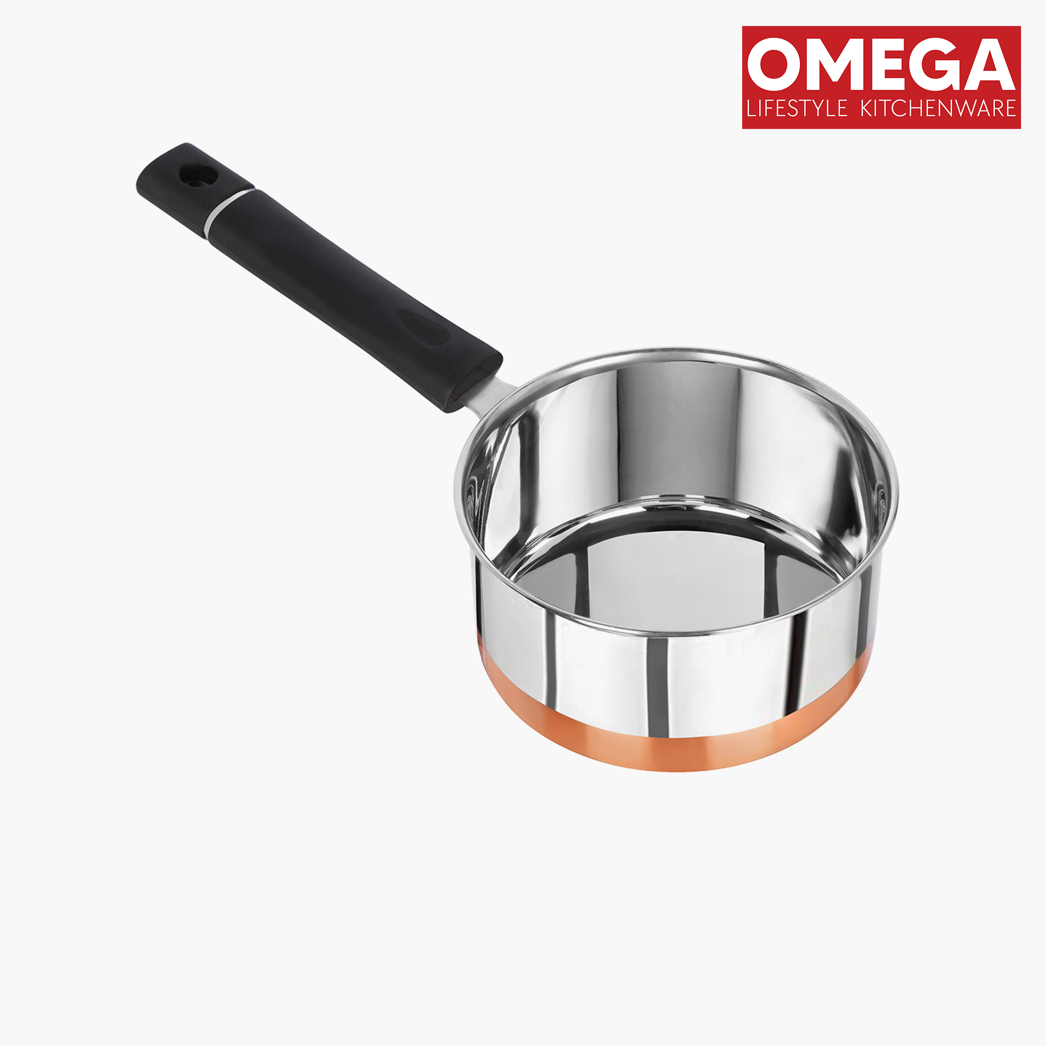 OMEGA 7Pcs Stainless Steel Copper Bottom Cookware Set in Silver