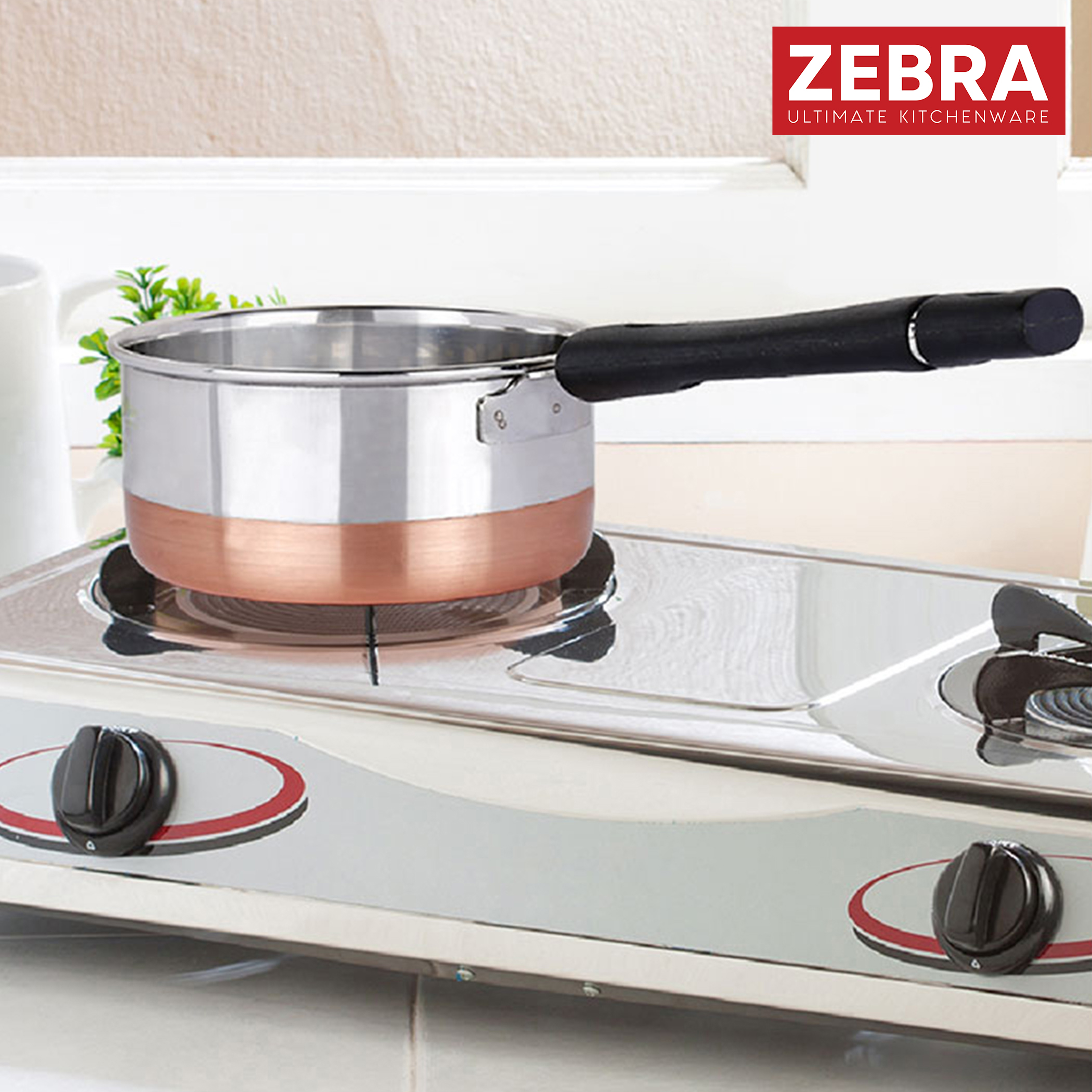 ZEBRA Stainless Steel Copper Bottom Sauce Pan - 1.6L in Silver