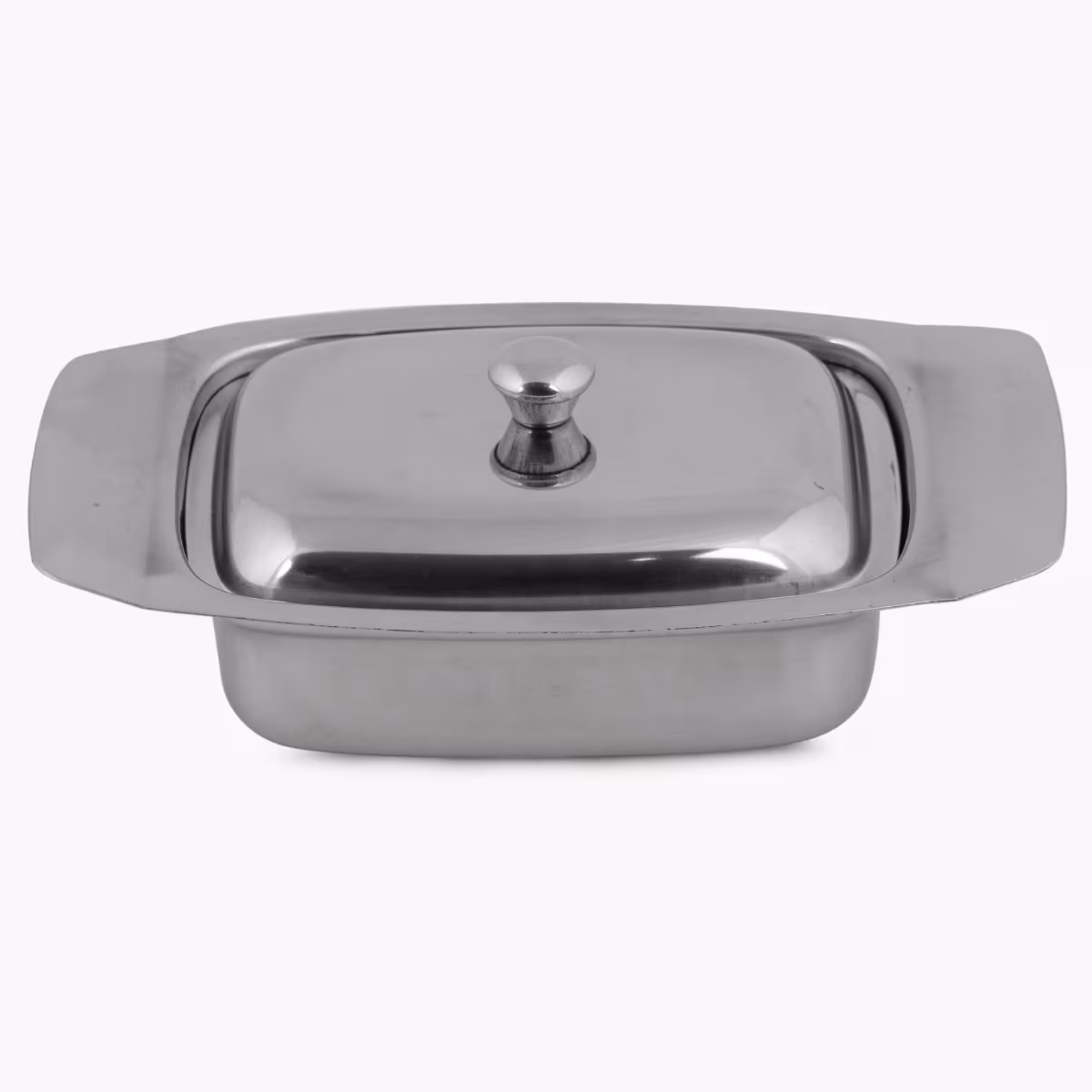 Glovia Stainless Steel Butter Dish in Silver