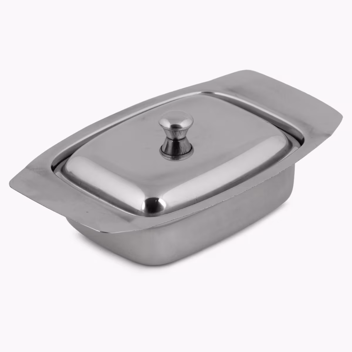 Glovia Stainless Steel Butter Dish in Silver