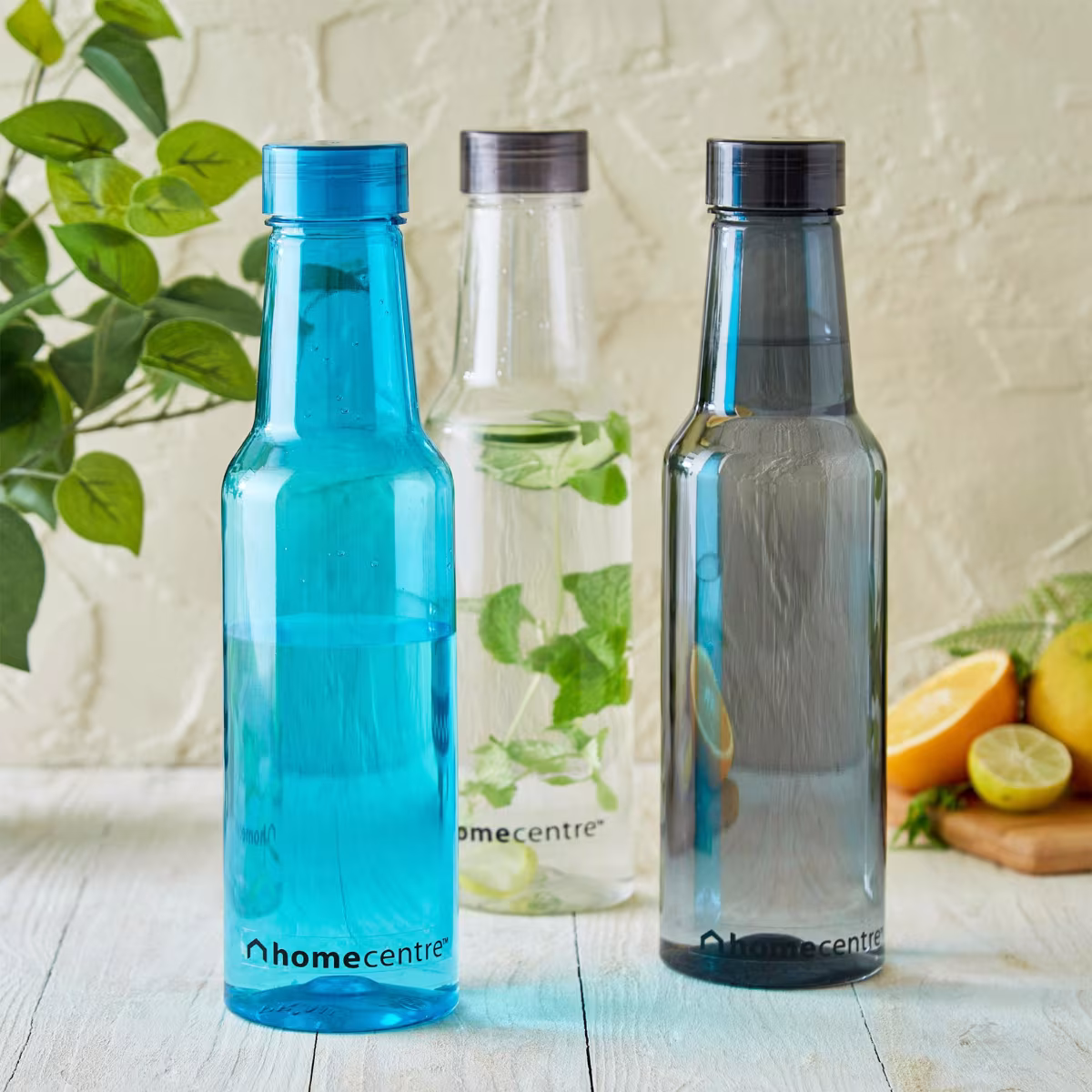 Corsica Set of 4 Fridge Bottles - 1L in Black