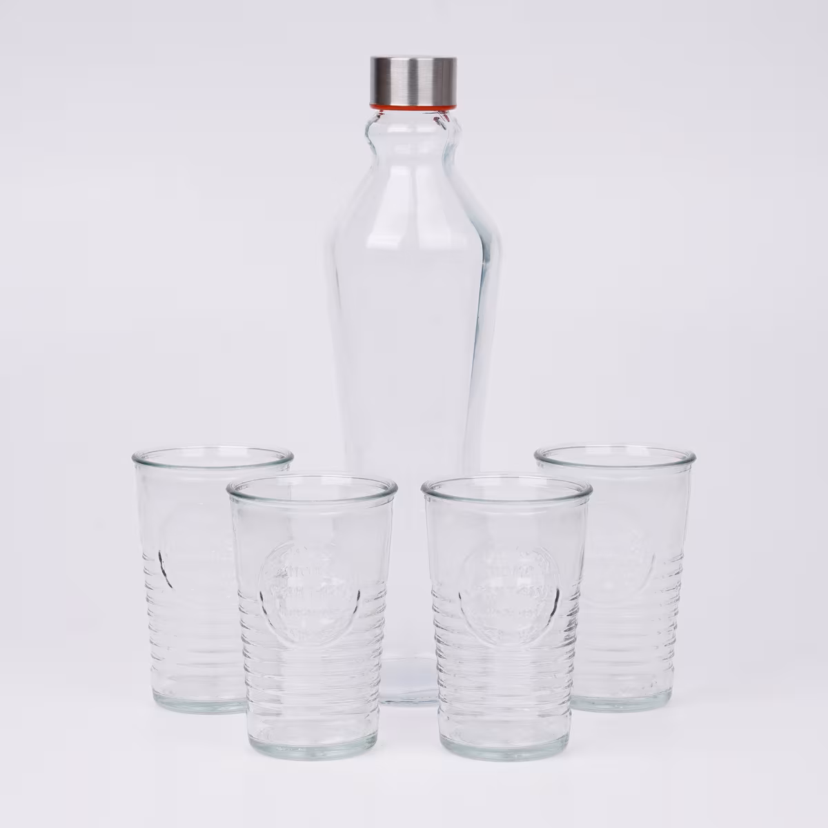 Garnet 5Pcs Glass Bottle and Tumbler Set in Transparent