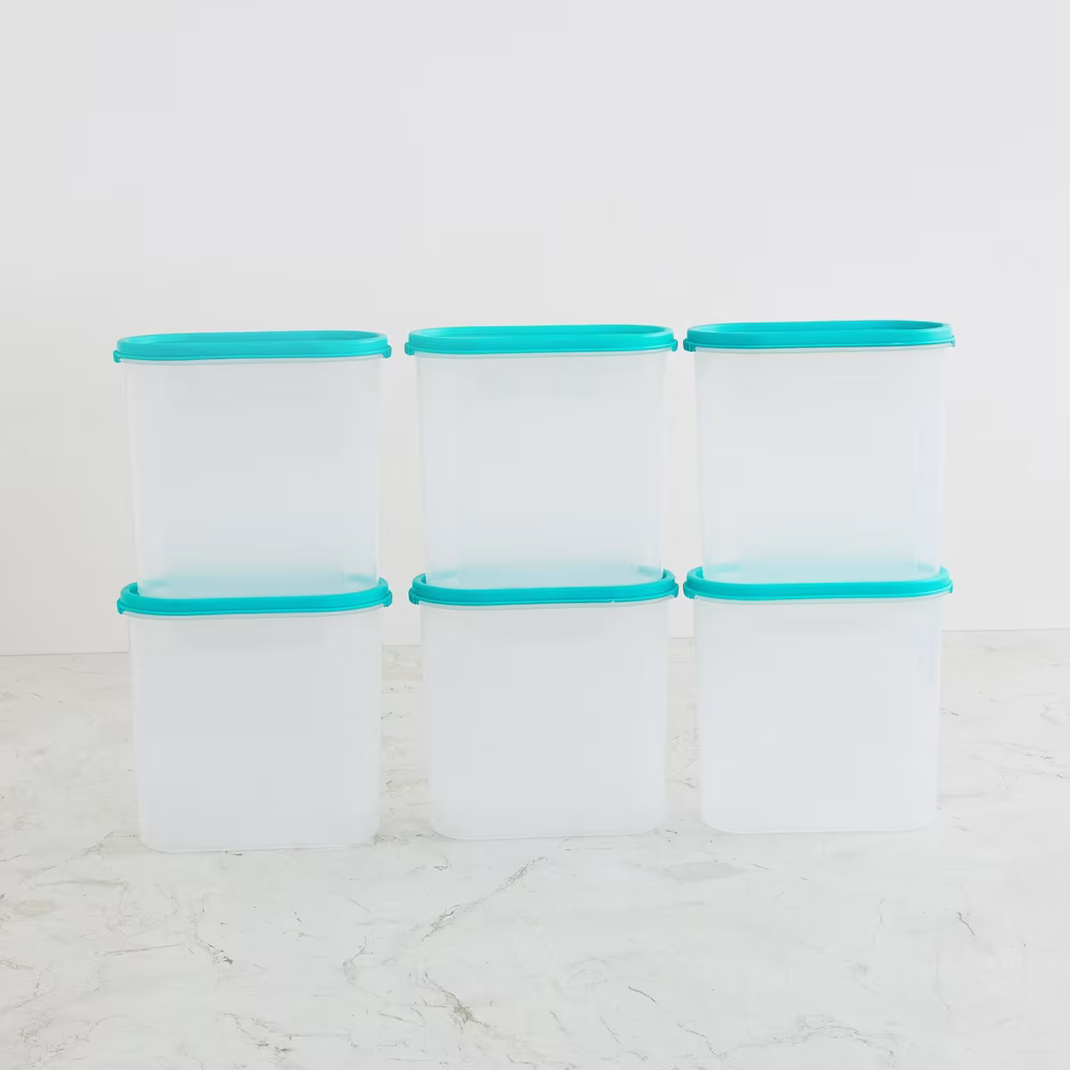 Barbados Set of 6 Polypropylene Containers - 1.7L in Teal