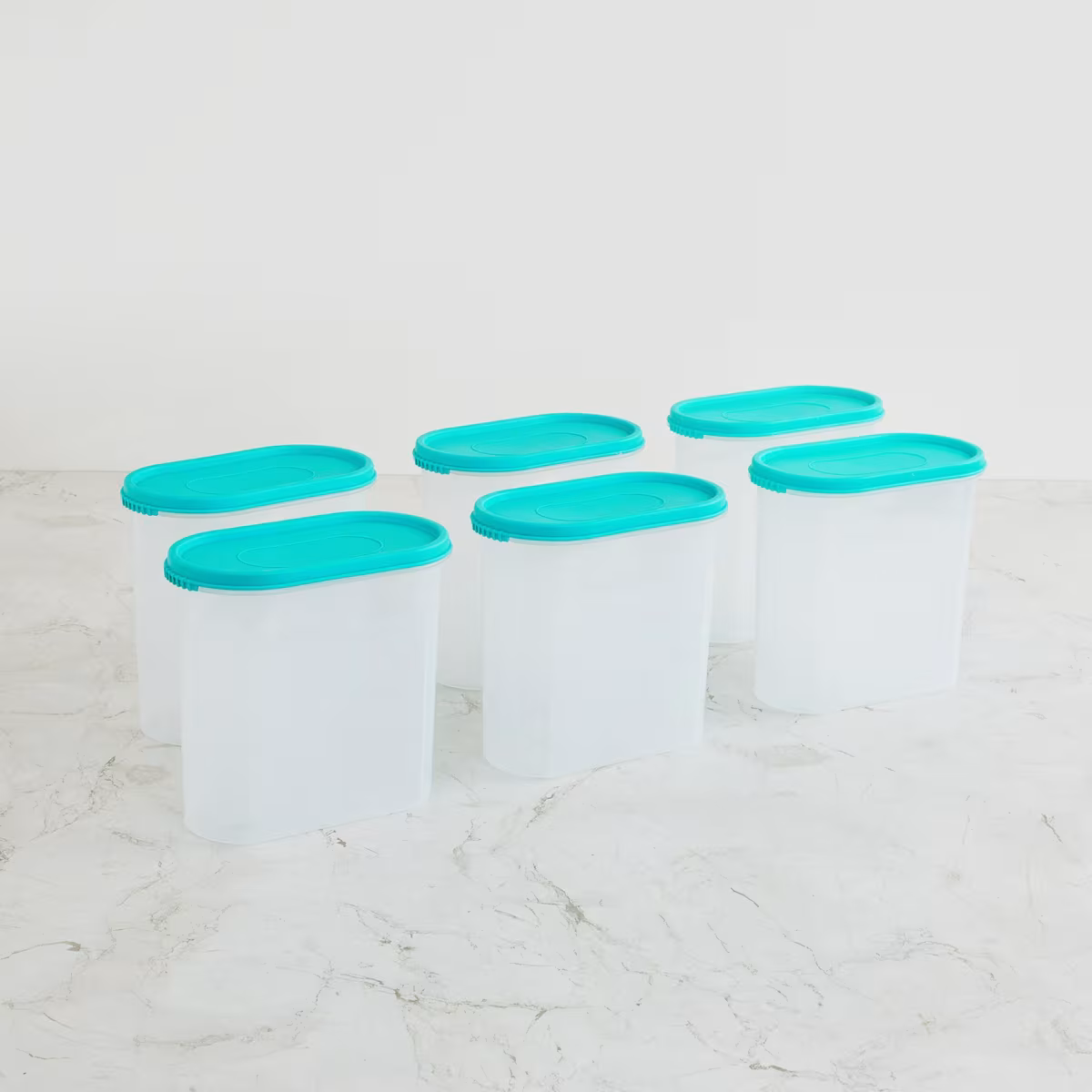 Barbados Set of 6 Polypropylene Containers - 1.7L in Teal