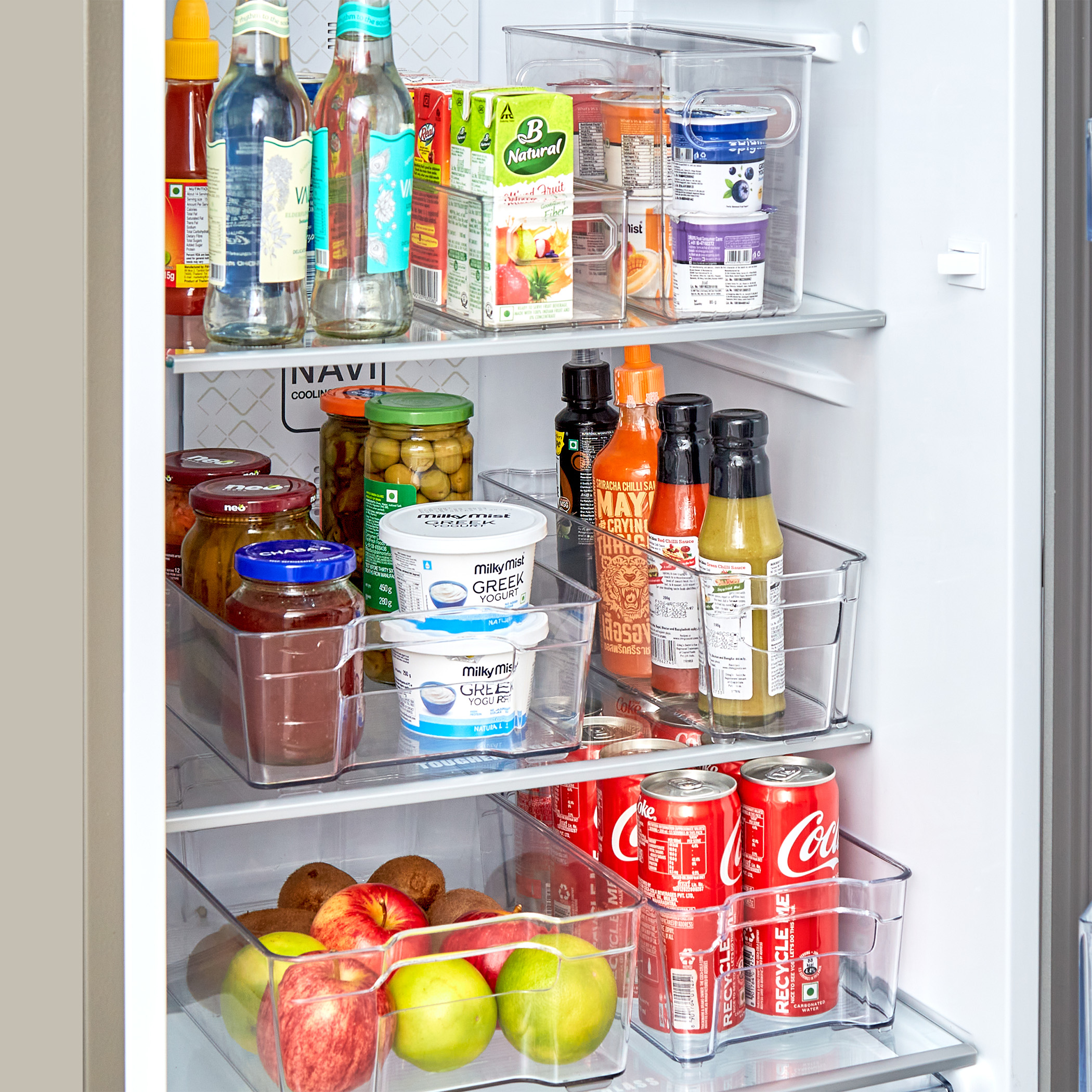 Orion Elfin PET Open Storage Fridge Organiser in Transparent