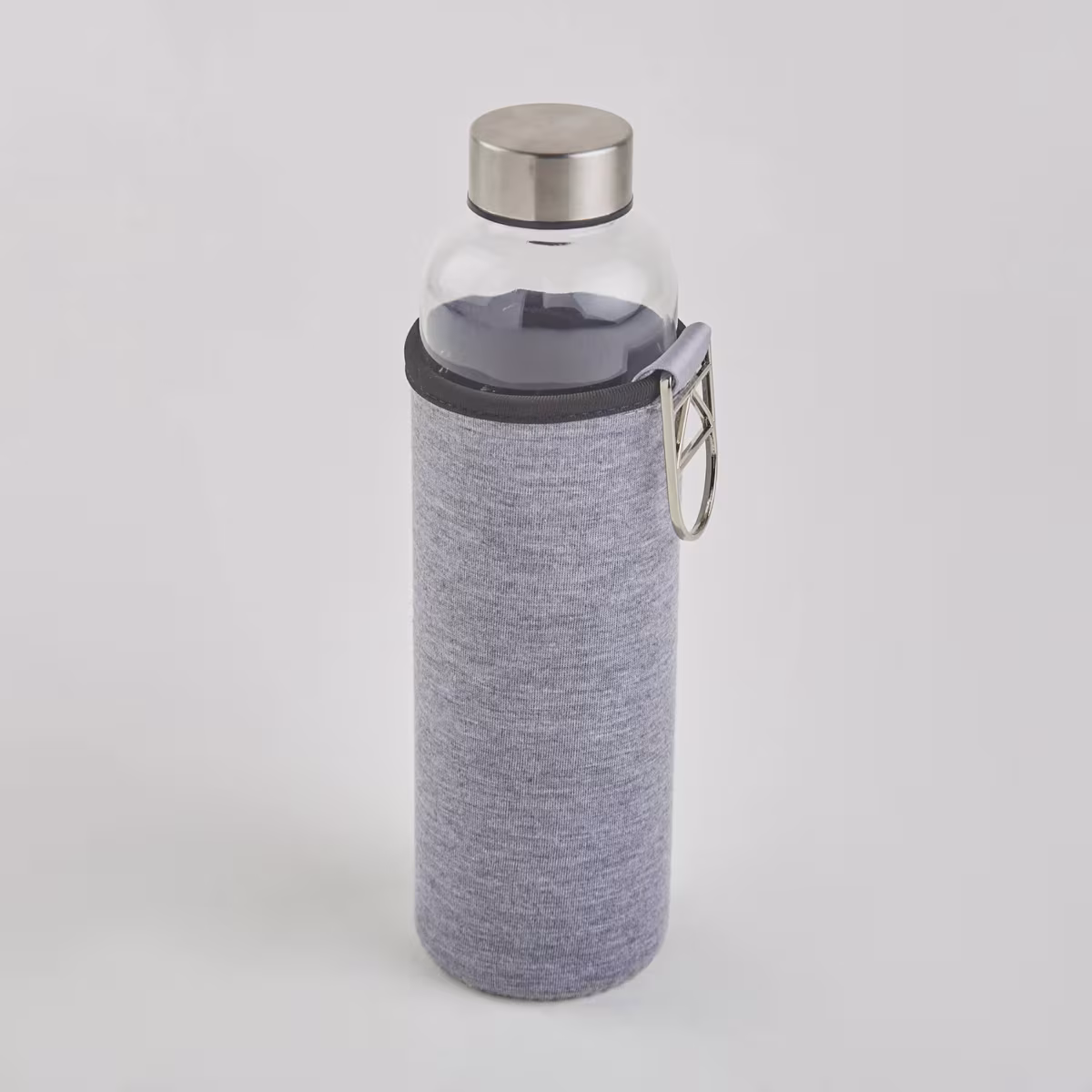 Pacific Favola Glass Water Bottle with Pouch - 600ml in Grey
