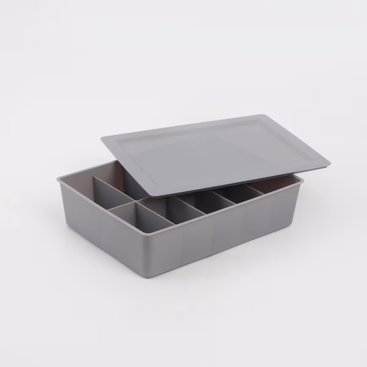 Regan Ashley Polypropylene Drawer Organizer with Lid in Grey